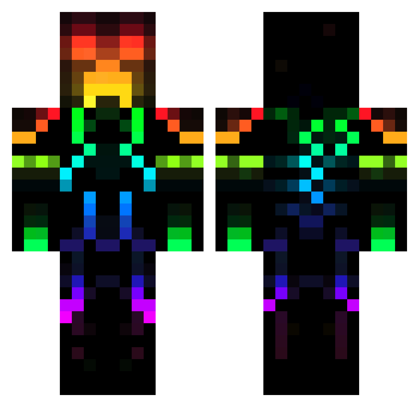 K_O_X Minecraft skin, front and back view