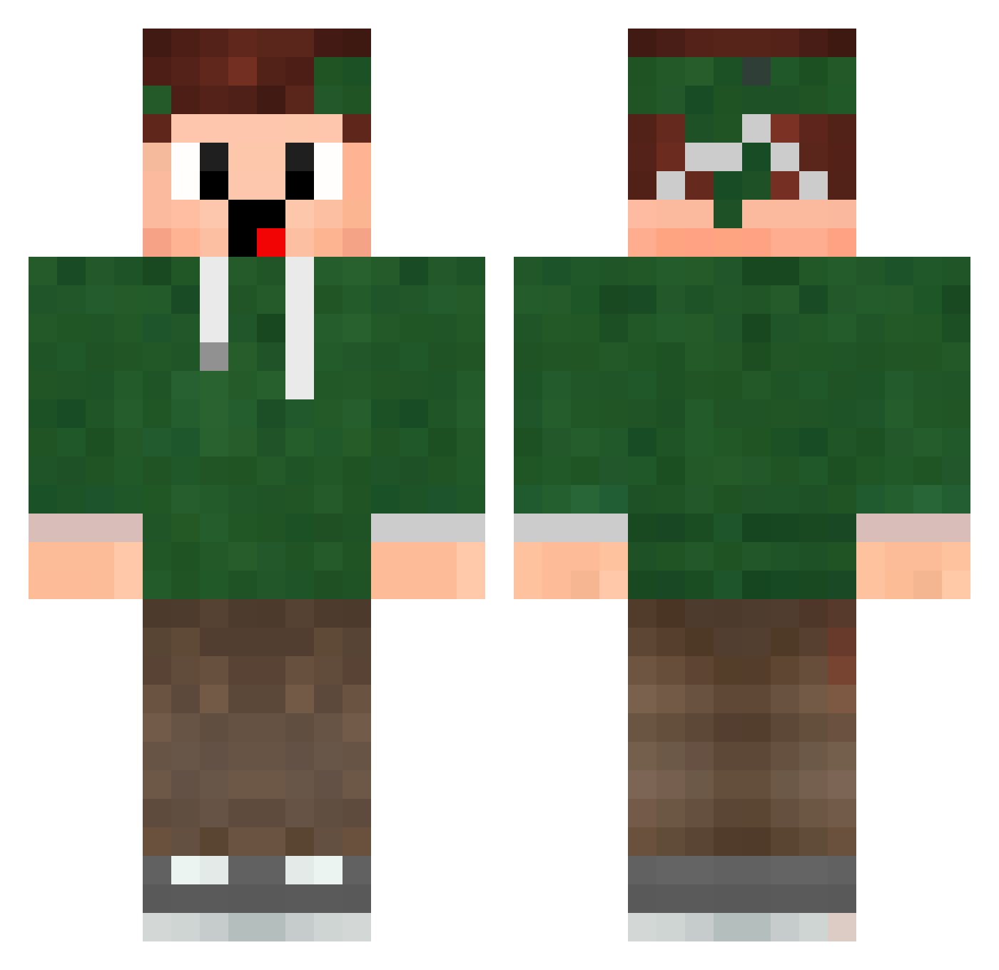 skysix Minecraft skin, front and back view