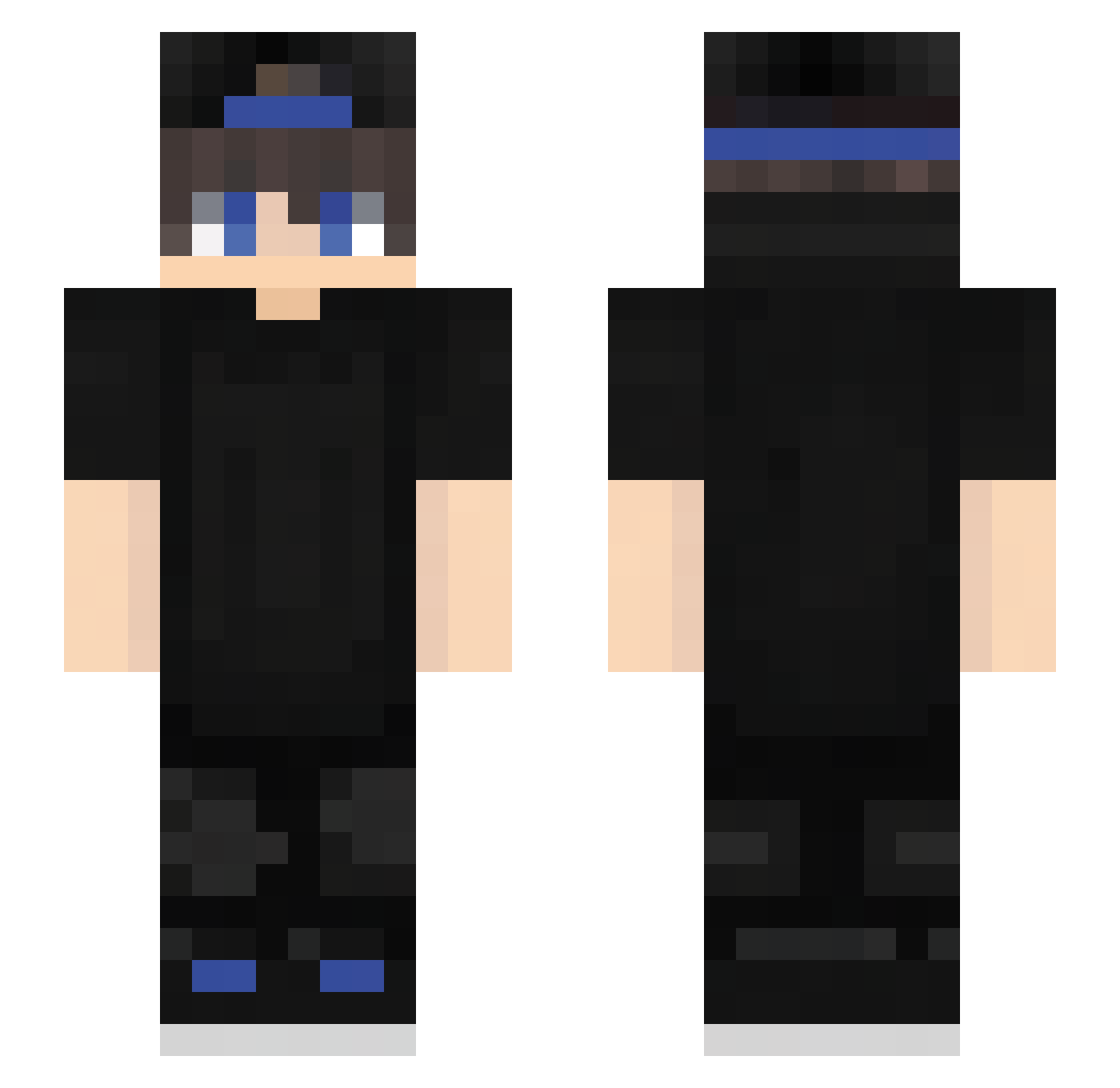 Ernybtw Minecraft skin, front and back view