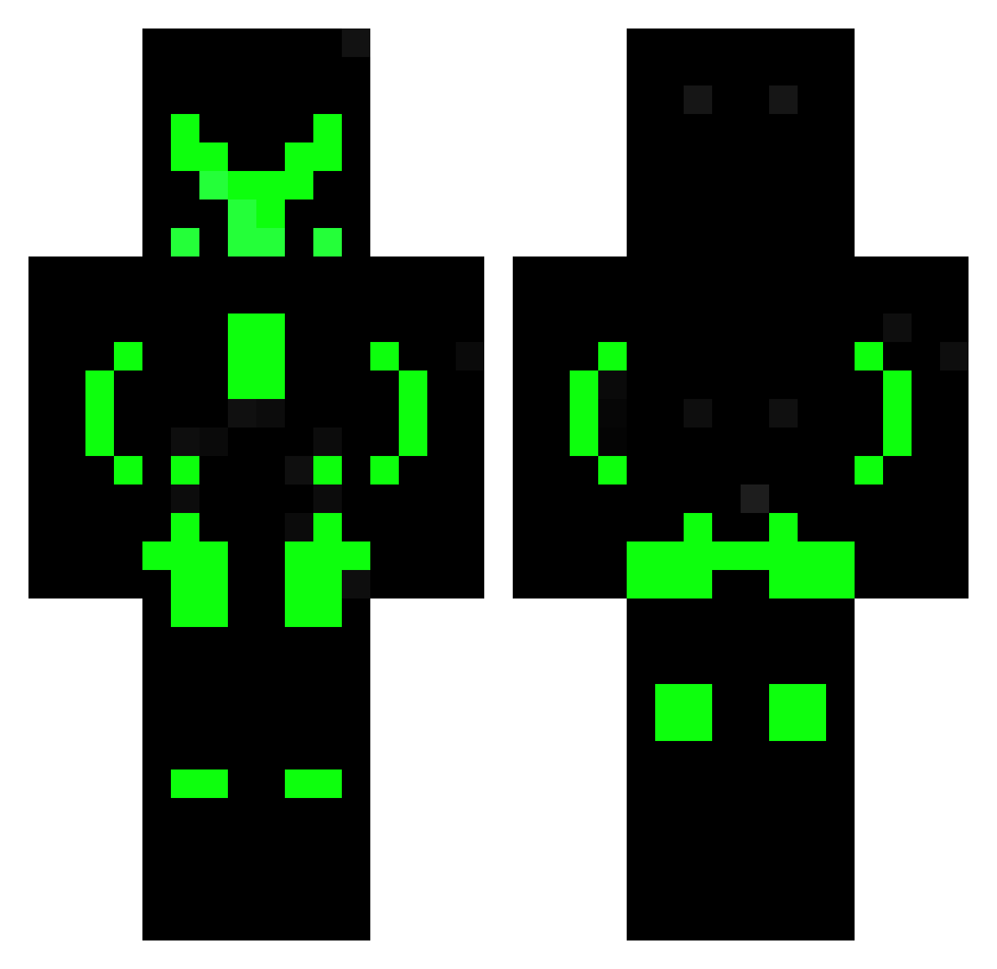 szuszigaming Minecraft skin, front and back view