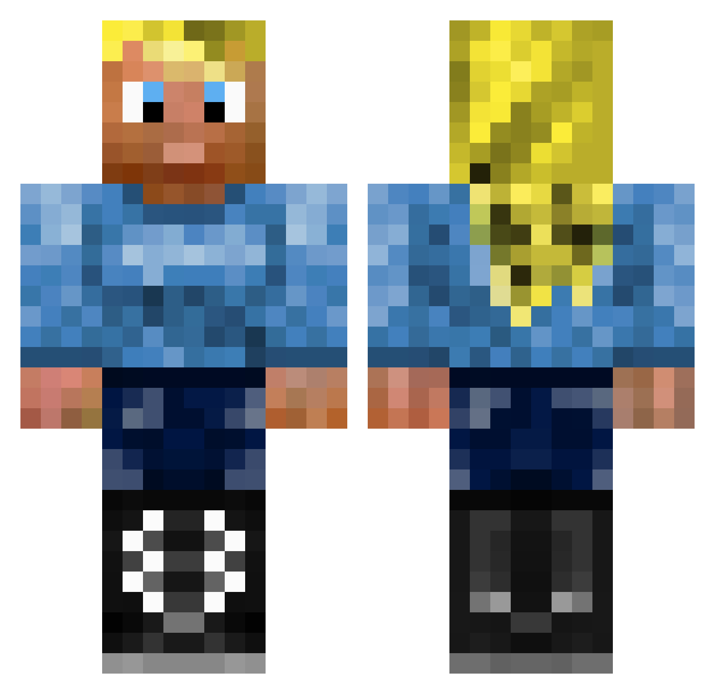 Dosses Minecraft skin, front and back view