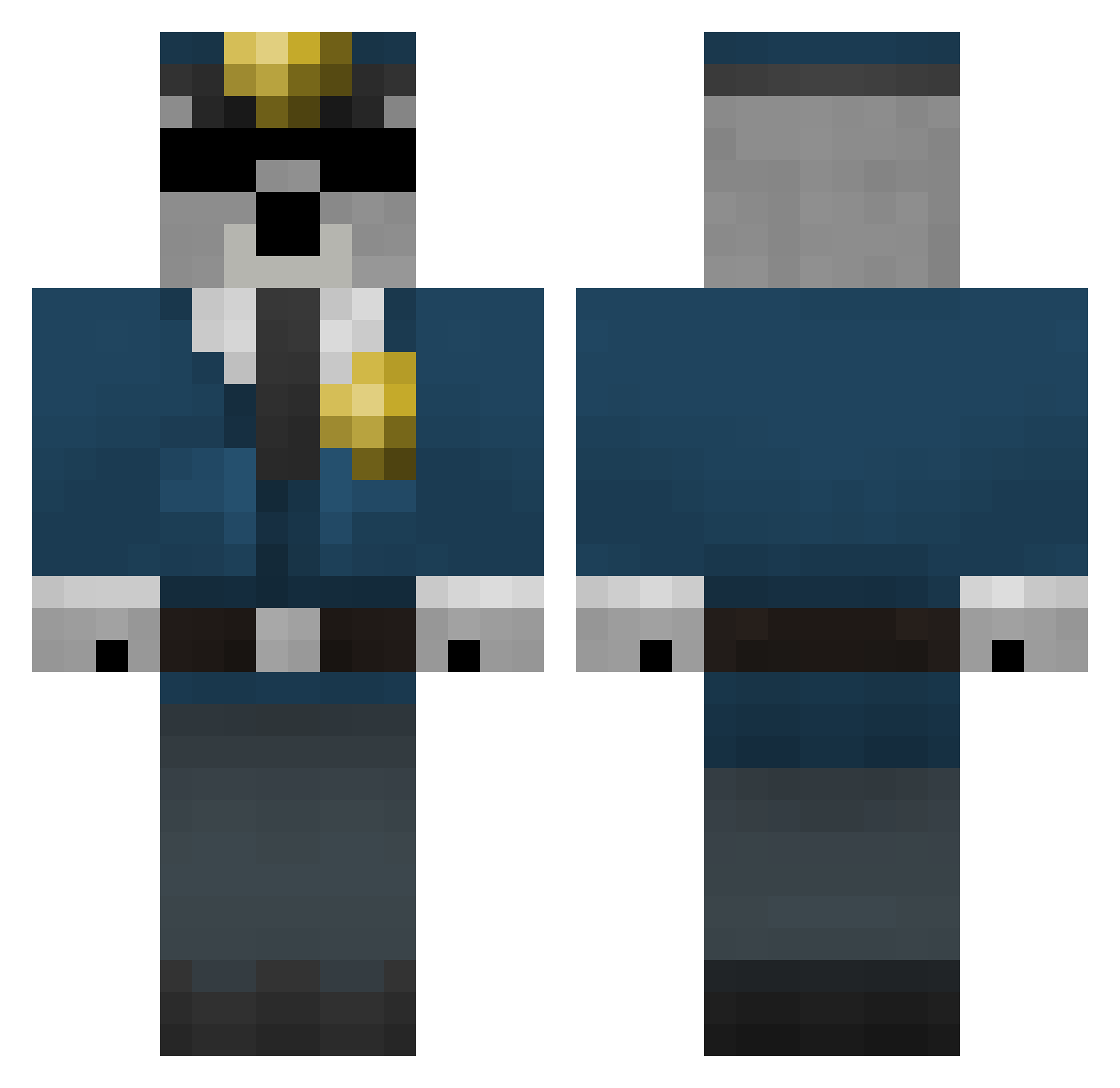 _Zomboid Minecraft skin, front and back view
