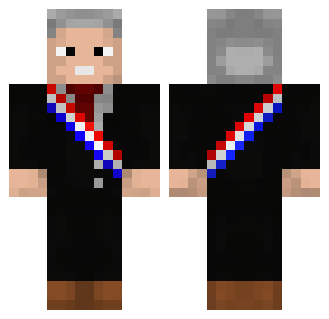 elcocono Minecraft skin, front and back view