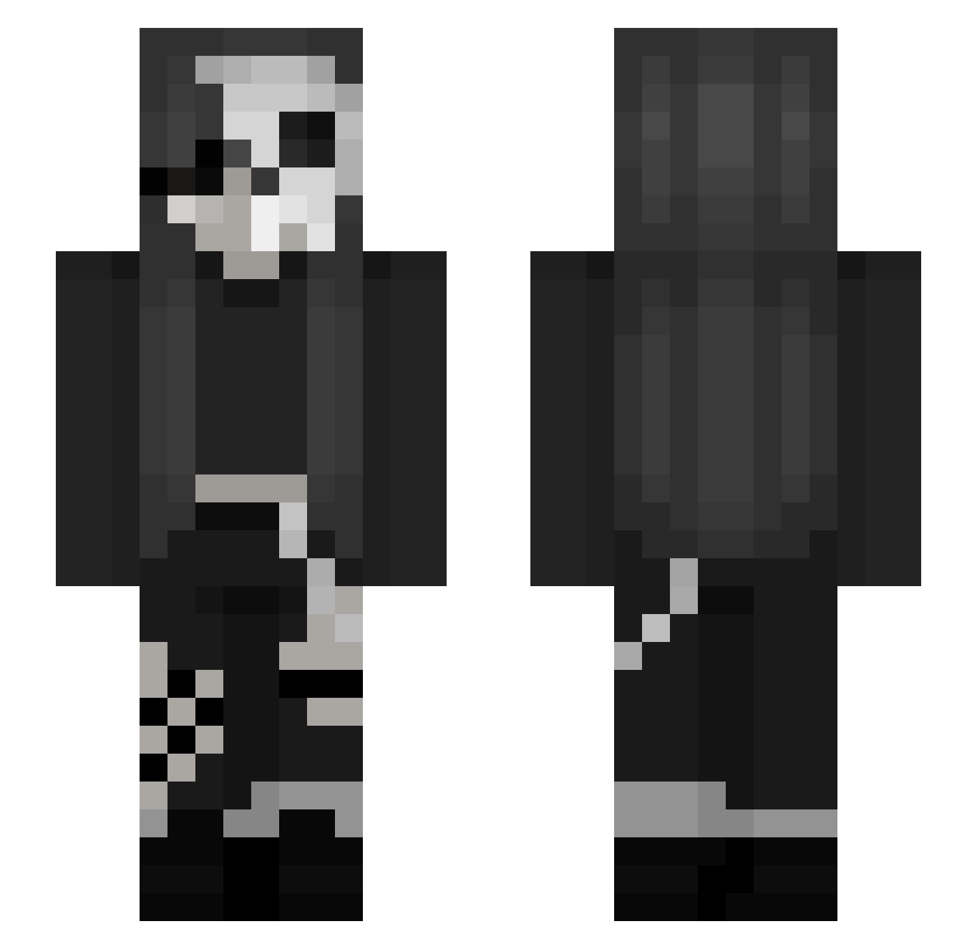 ZeenyChan Minecraft skin, front and back view
