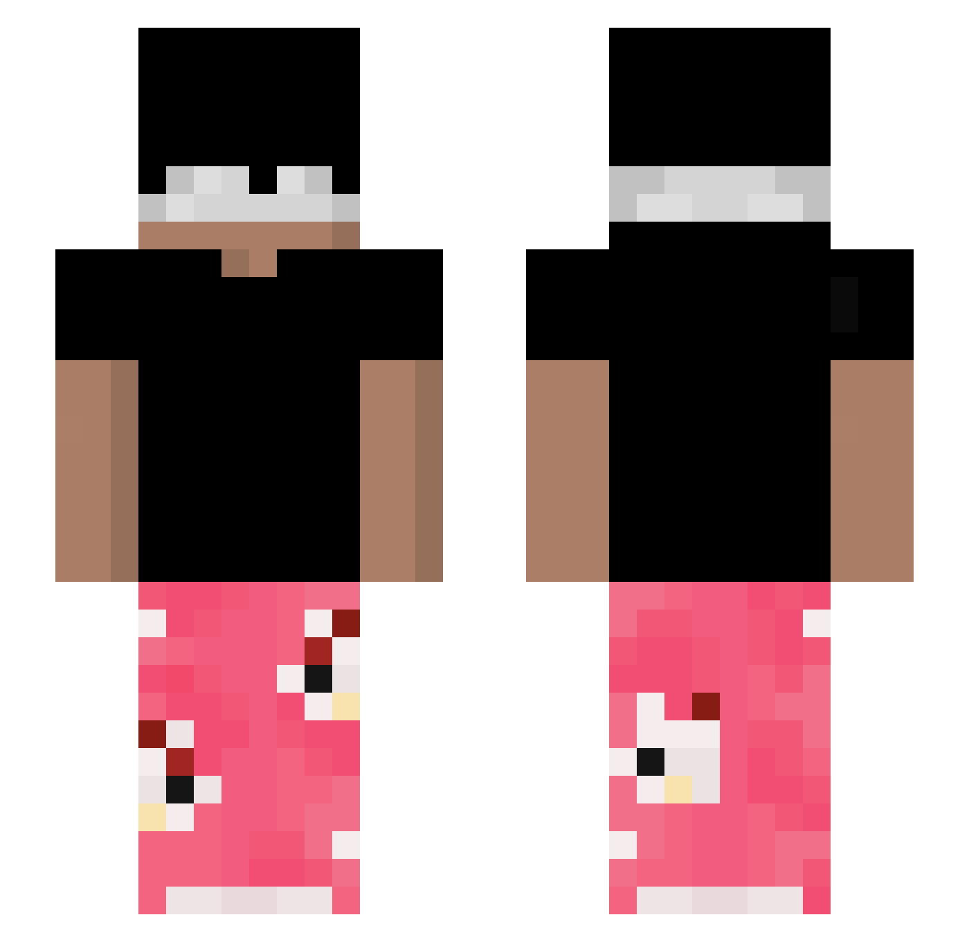moorxy Minecraft skin, front and back view