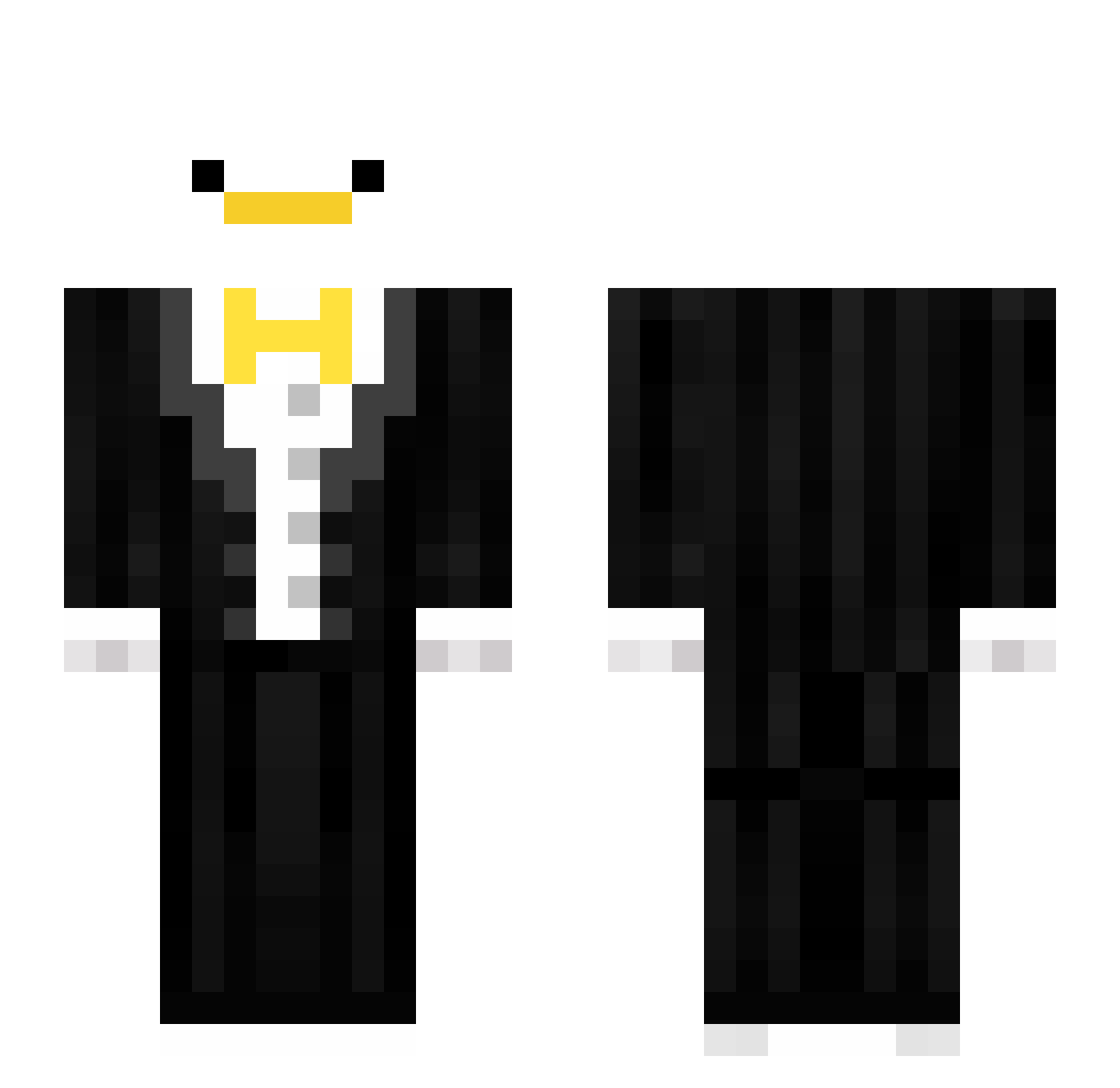 TriChromacy Minecraft skin, front and back view