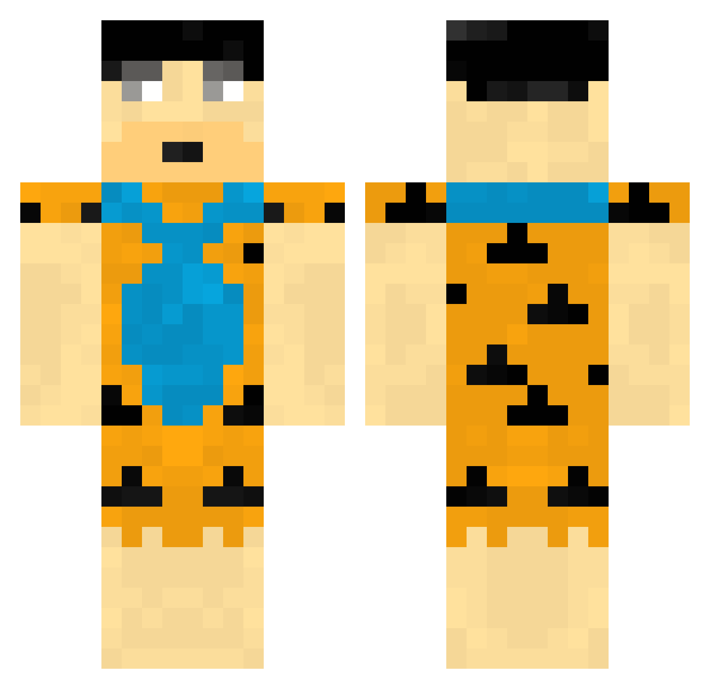 Fripper Minecraft skin, front and back view