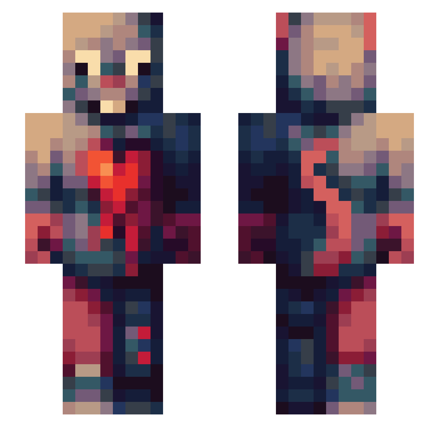 Slalad Minecraft skin, front and back view
