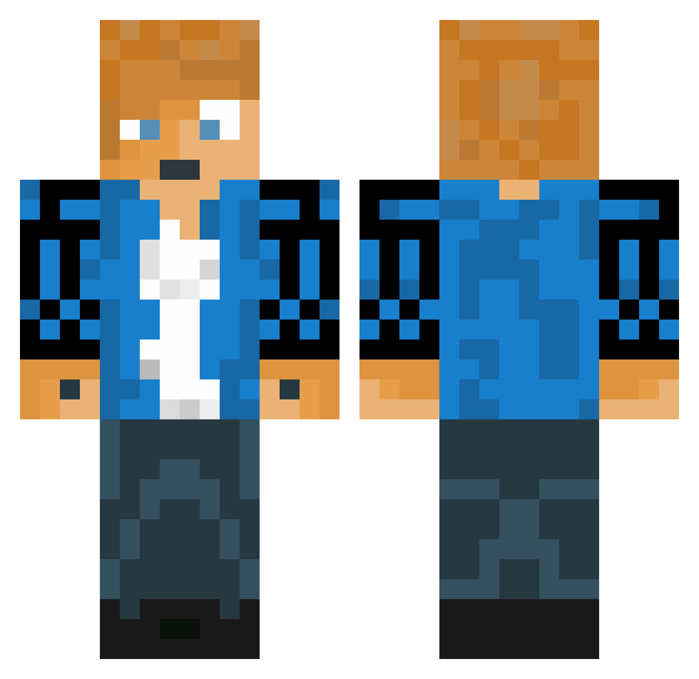 Boxful Minecraft skin, front and back view
