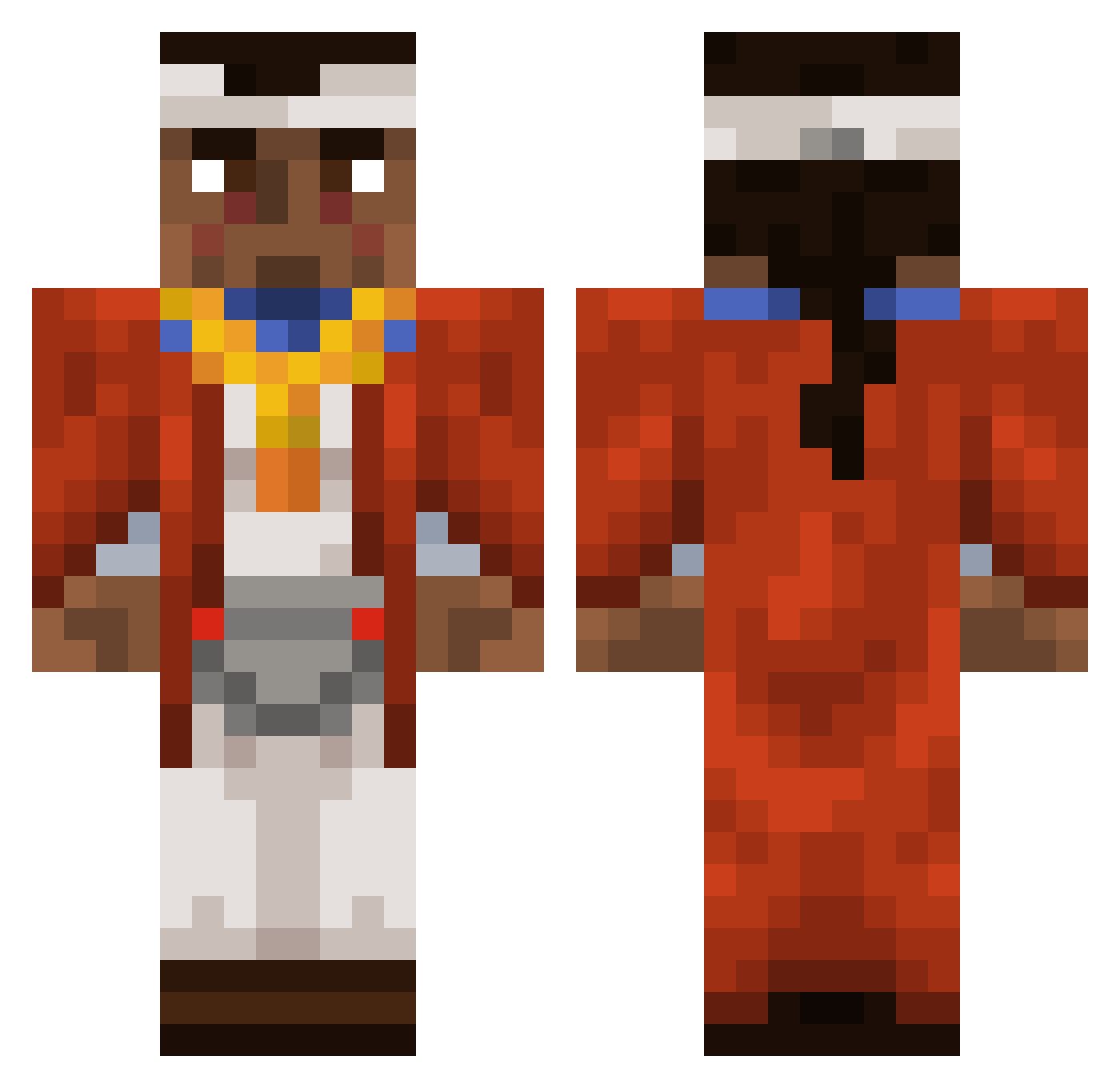 Lucaspa079 Minecraft skin, front and back view
