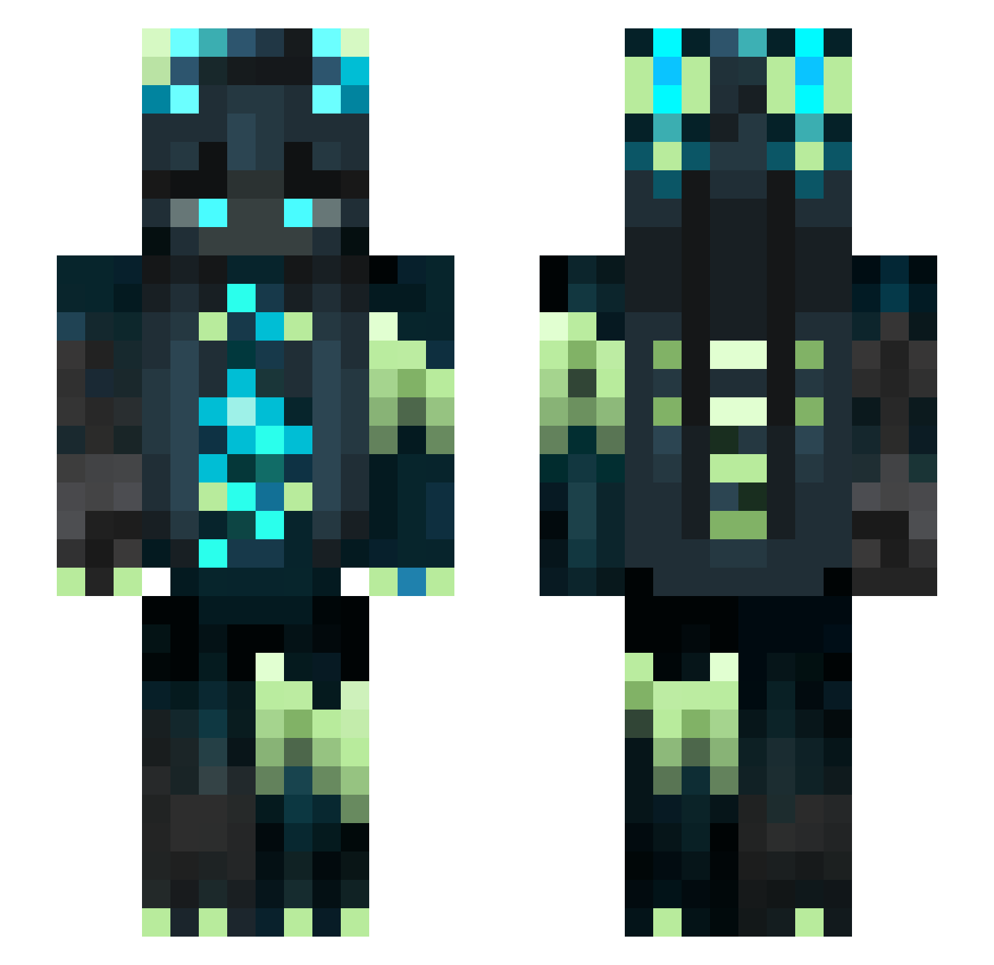DrHase47 Minecraft skin, front and back view