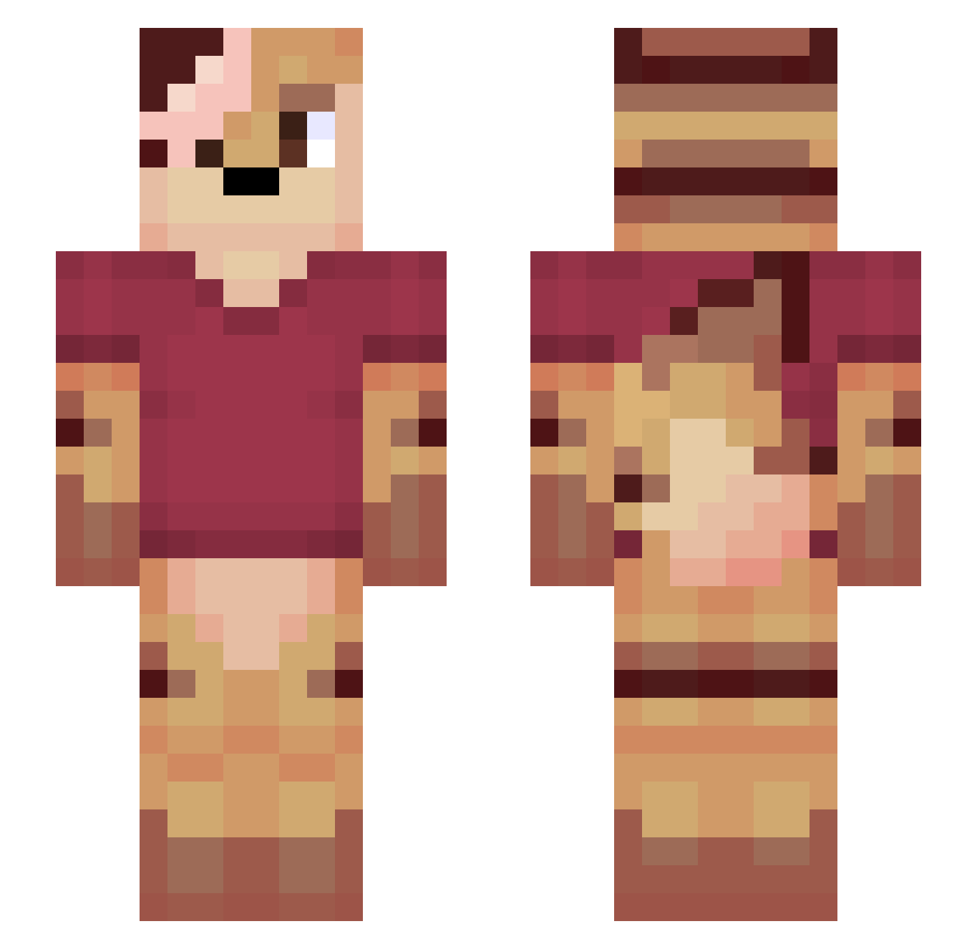 TheAlfredoSauce Minecraft skin, front and back view