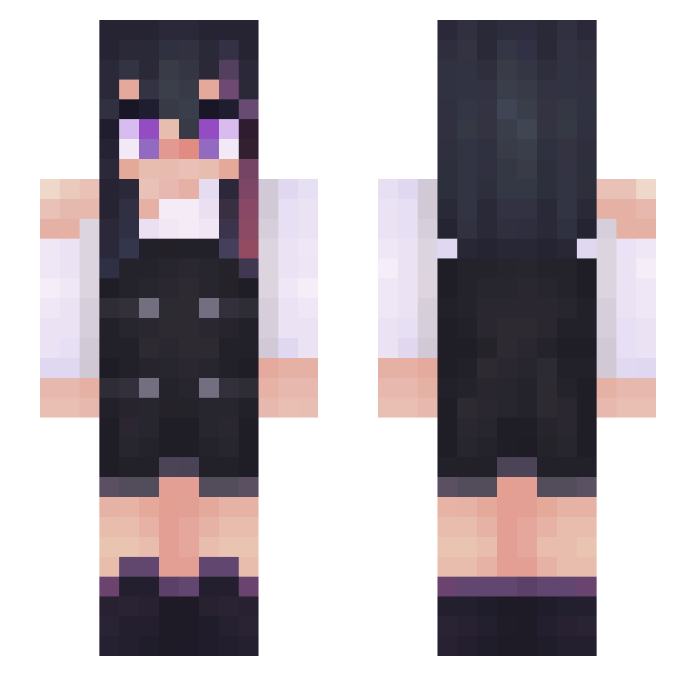 Not_Chovi Minecraft skin, front and back view