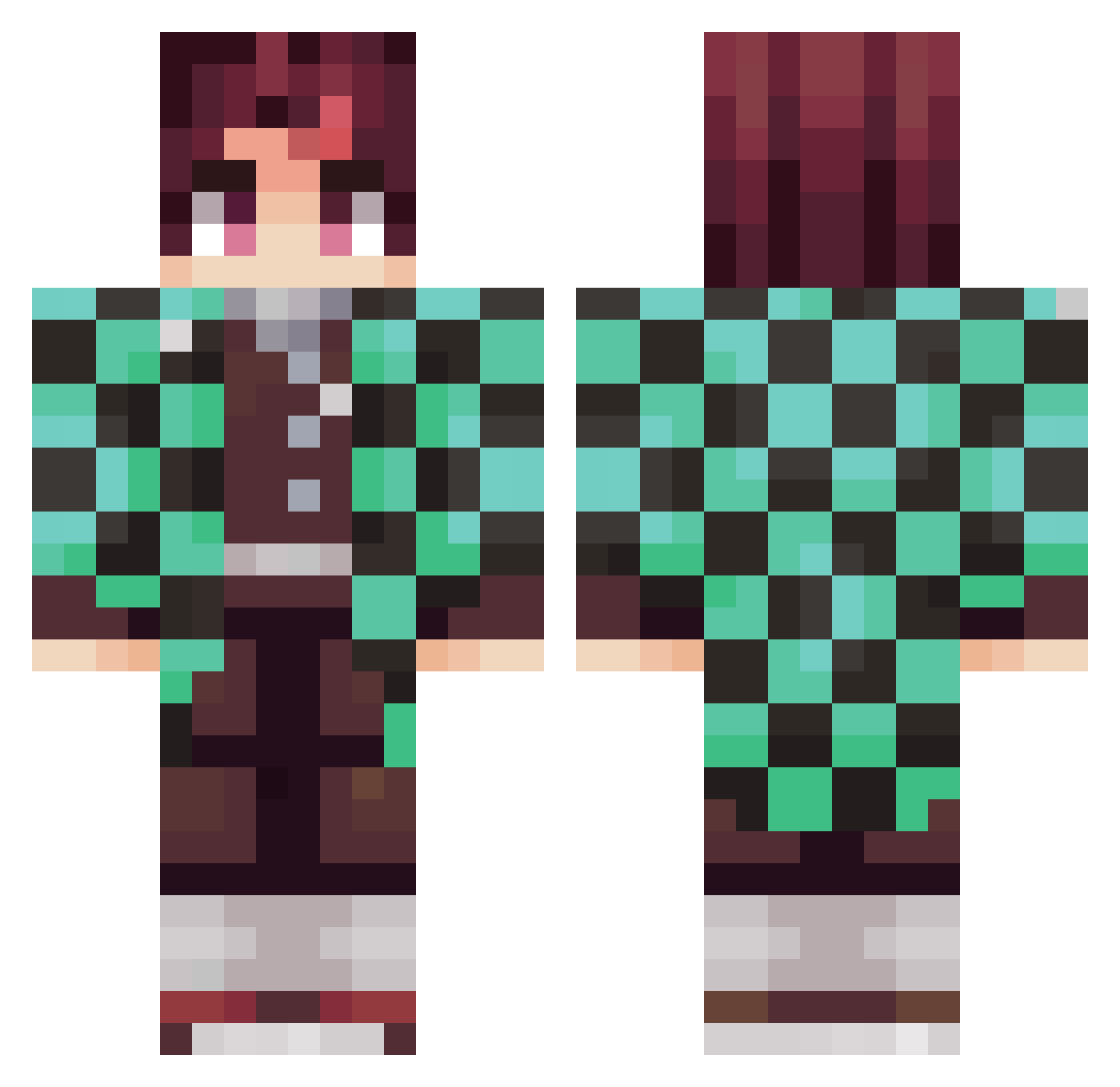 kitado Minecraft skin, front and back view