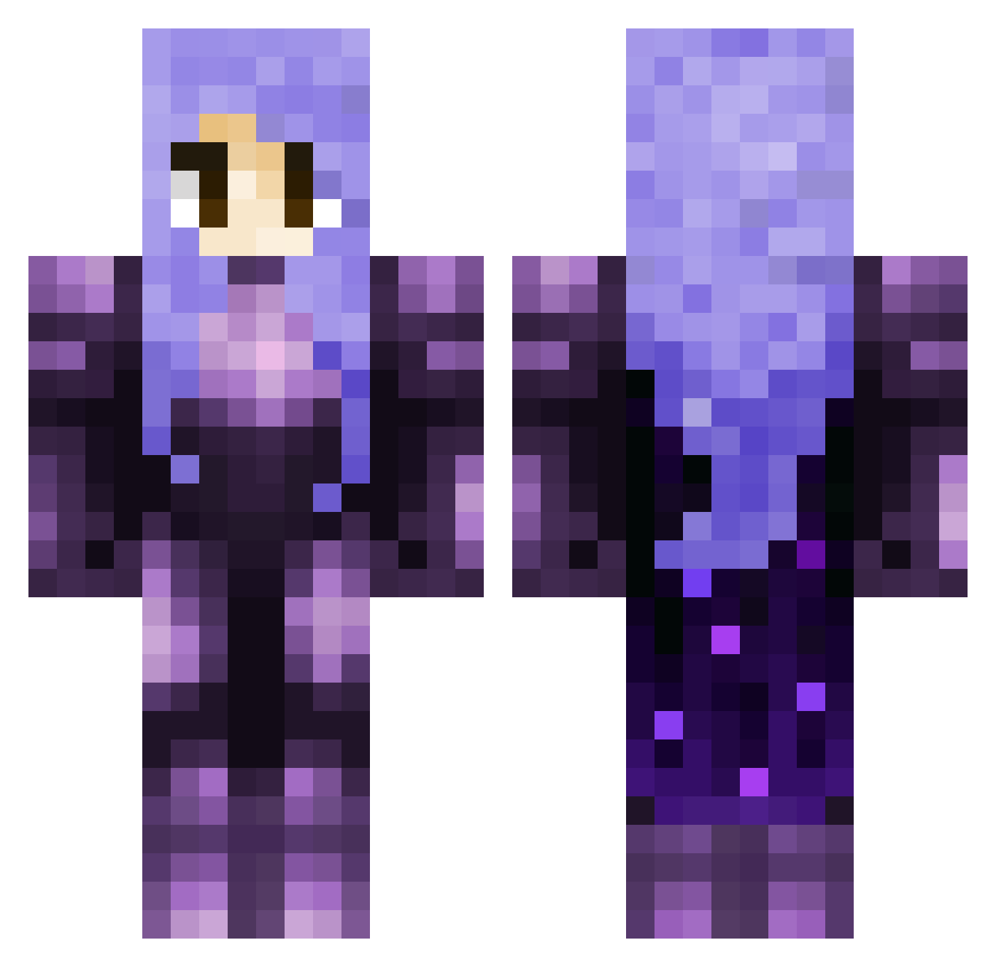 GeoGem713 Minecraft skin, front and back view