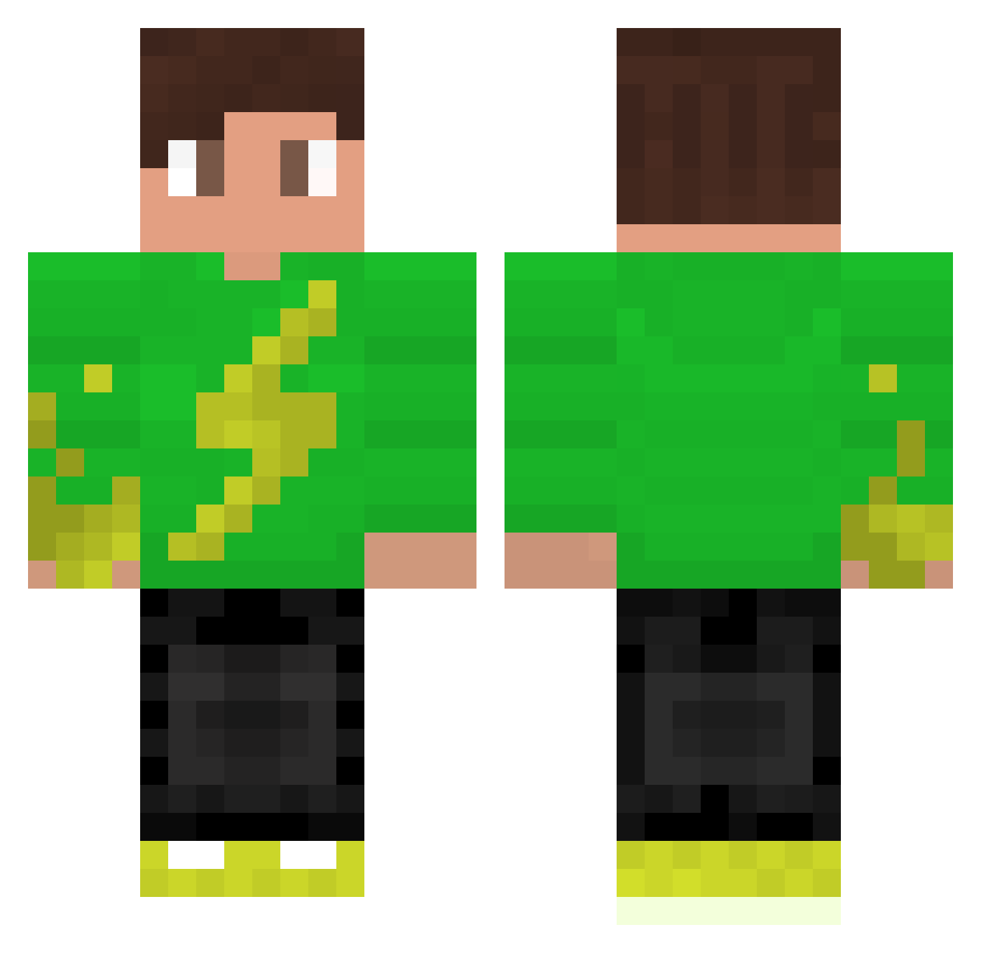 BozikYT Minecraft skin, front and back view