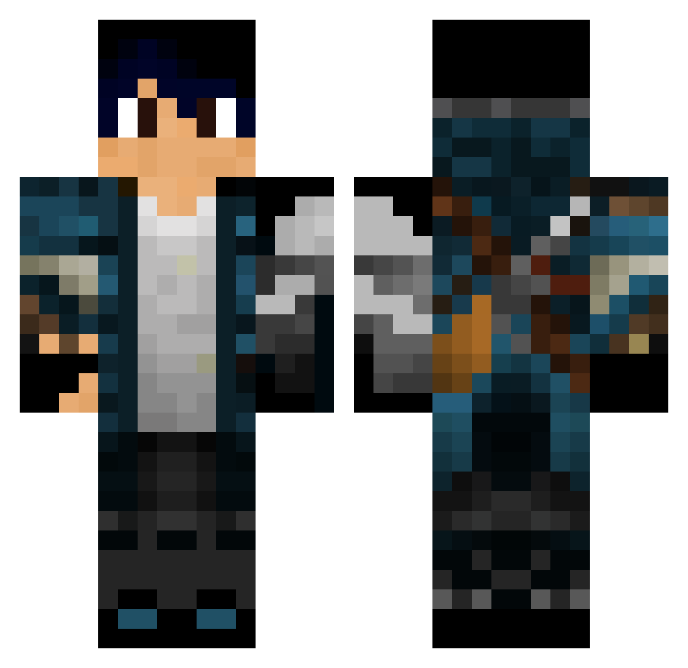Sprayer Minecraft skin, front and back view