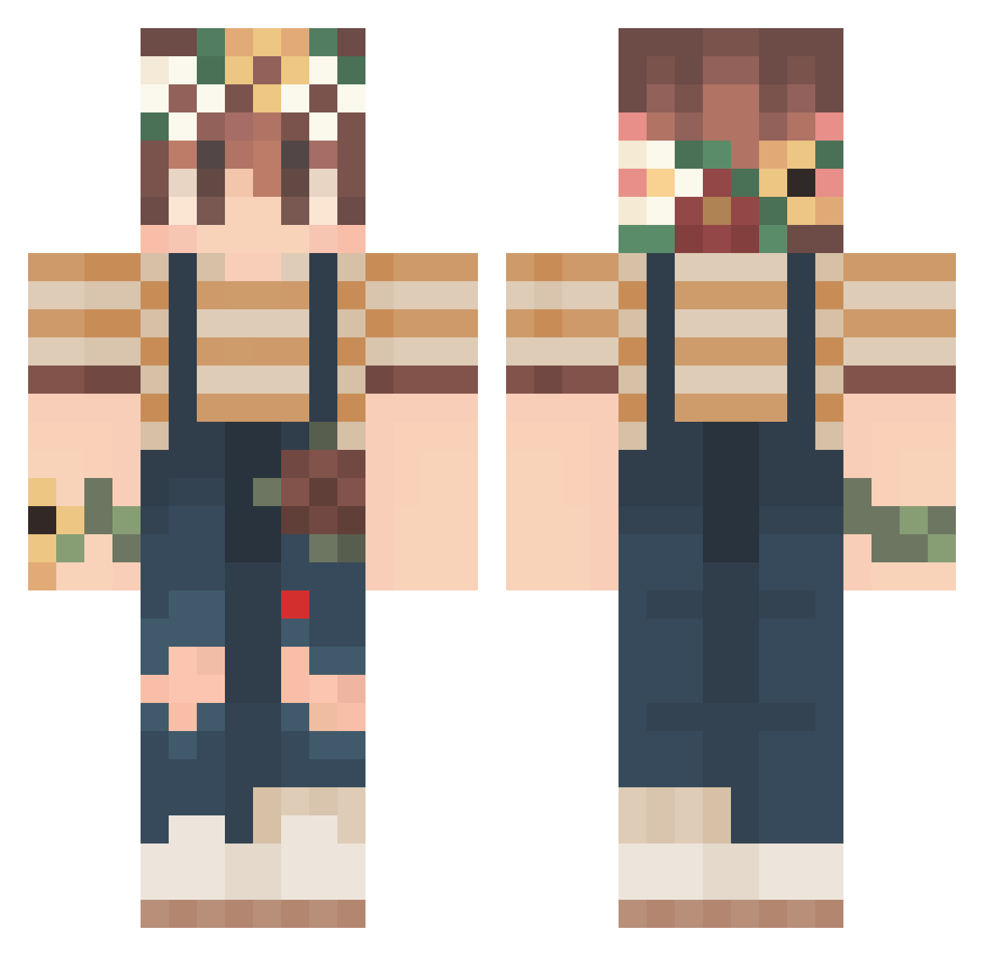 Heizouswrld Minecraft skin, front and back view