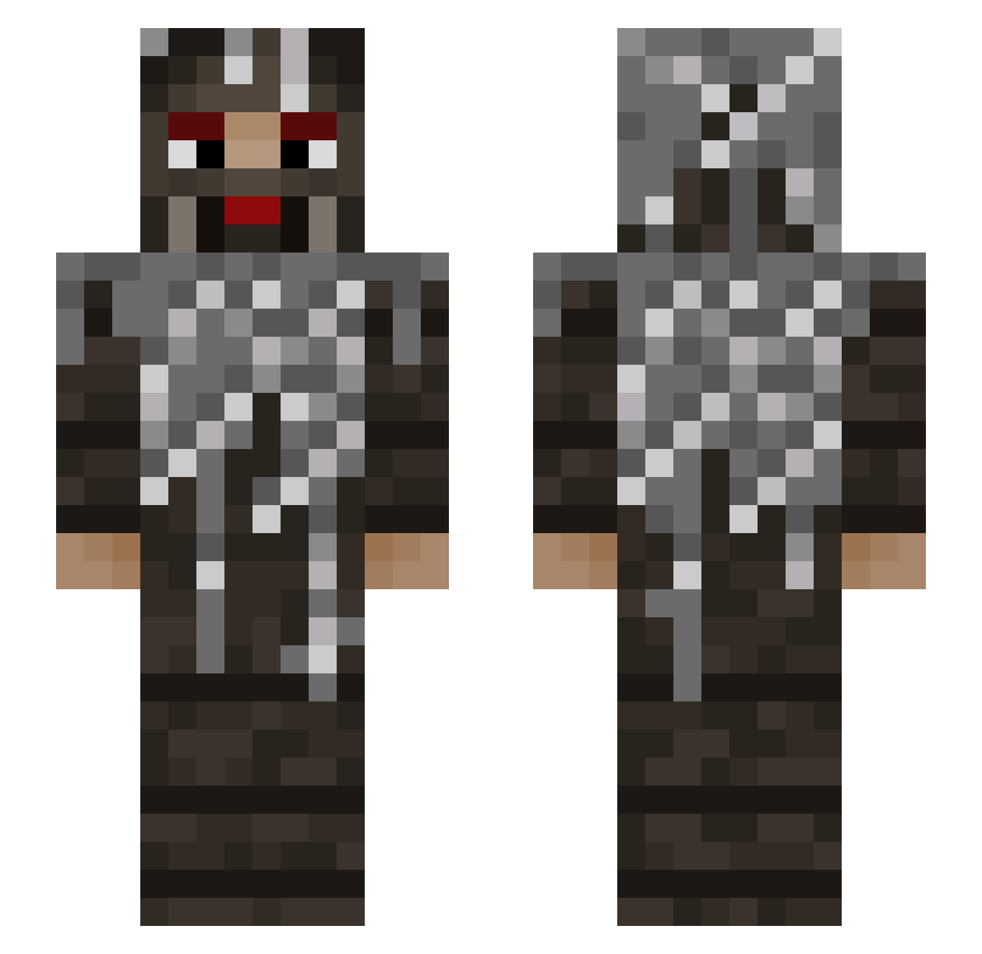kvrs Minecraft skin, front and back view