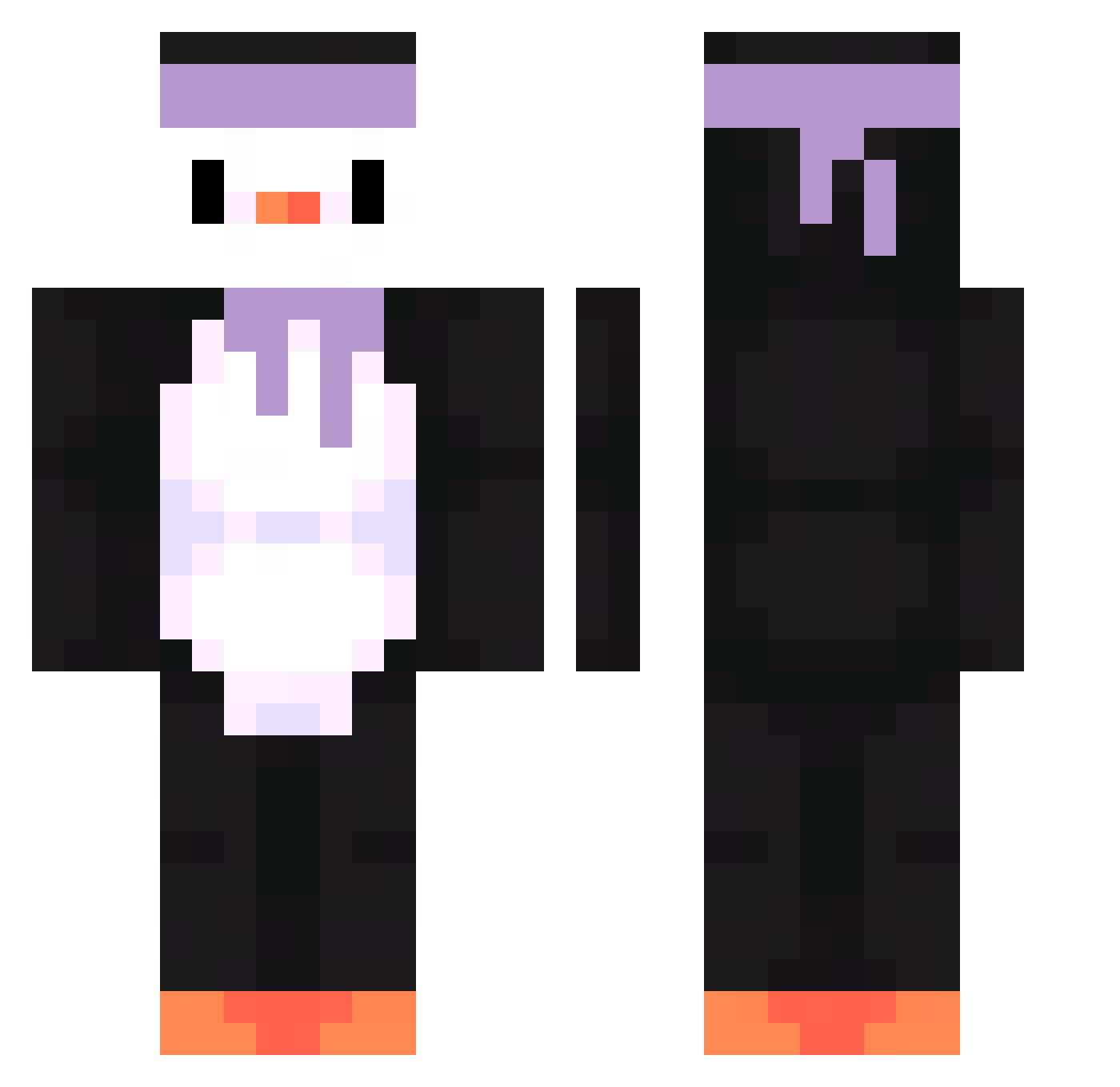 KanaLlama Minecraft skin, front and back view
