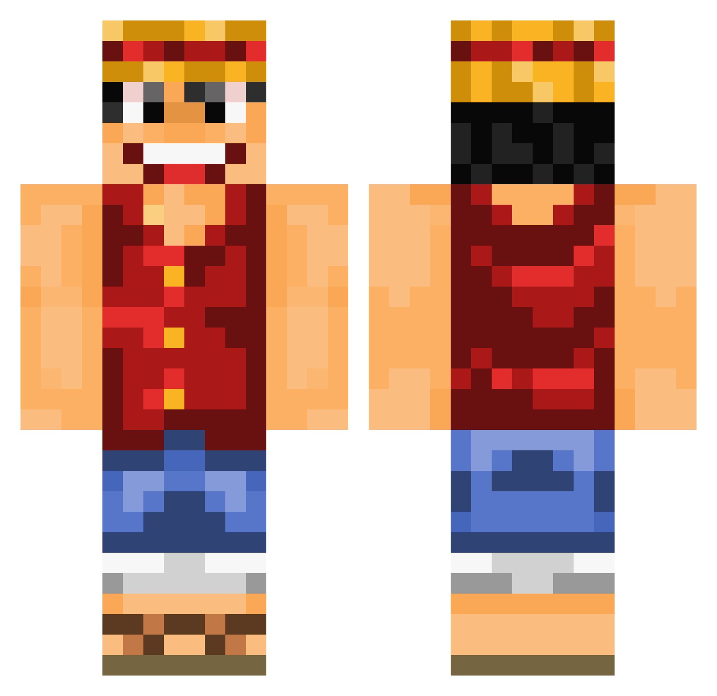 FlashImpuls Minecraft skin, front and back view