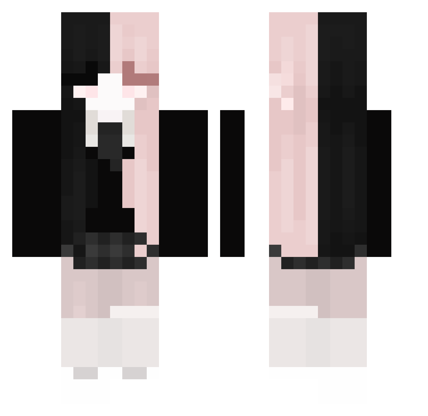 sNeroXT Minecraft skin, front and back view
