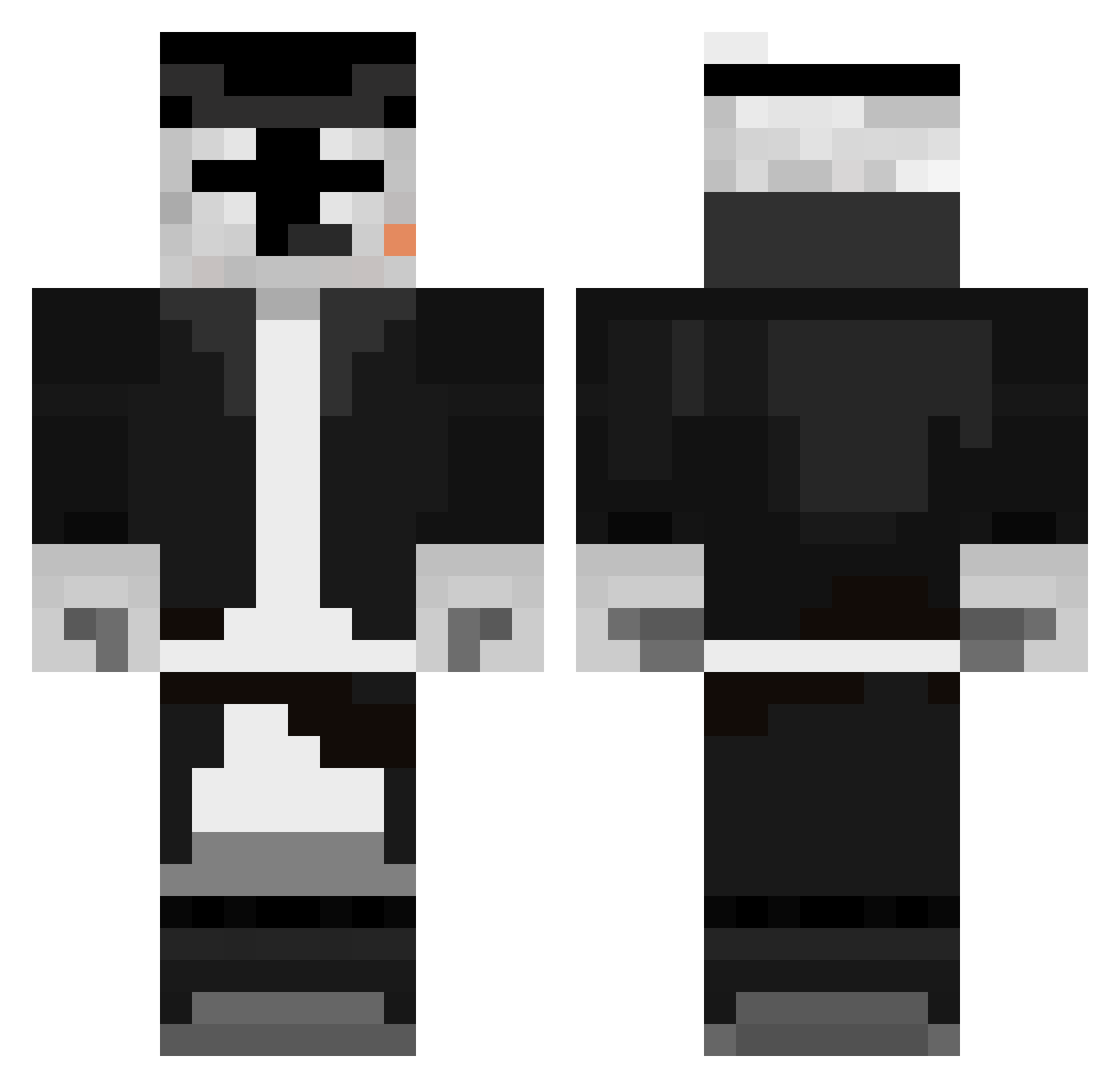 DayLighted Minecraft skin, front and back view
