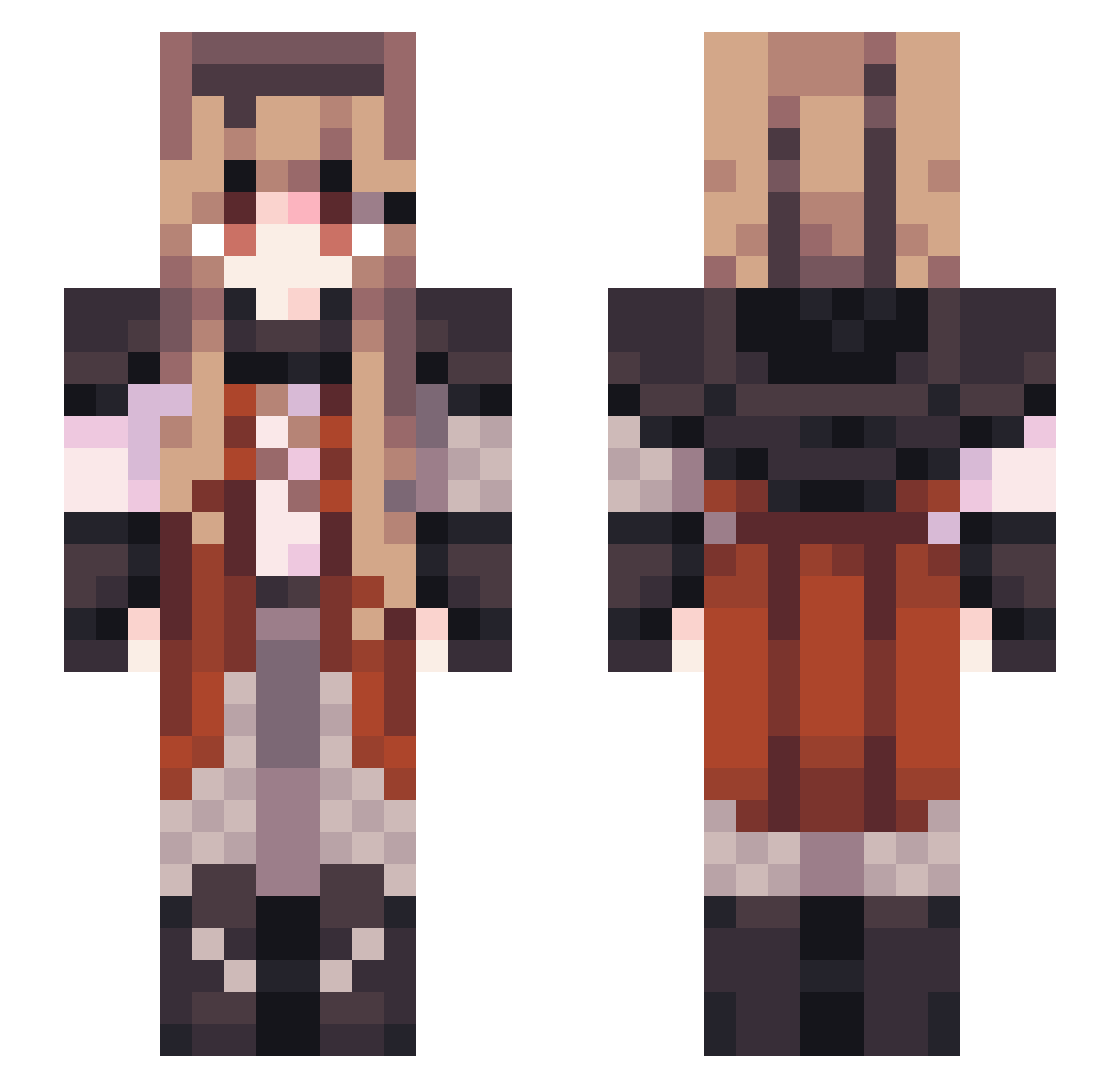 AstralHorizon42 Minecraft skin, front and back view