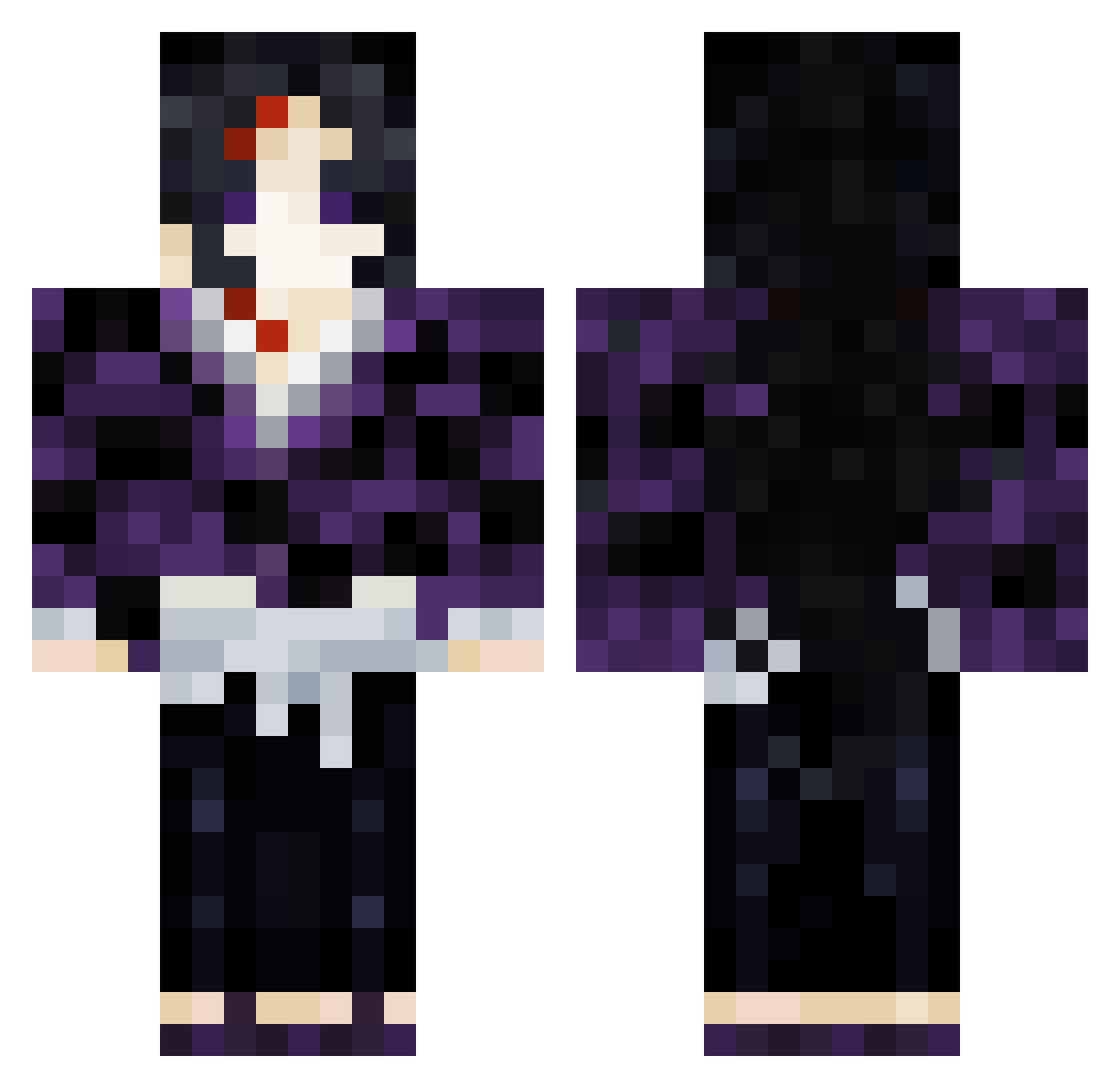 BirDelli Minecraft skin, front and back view