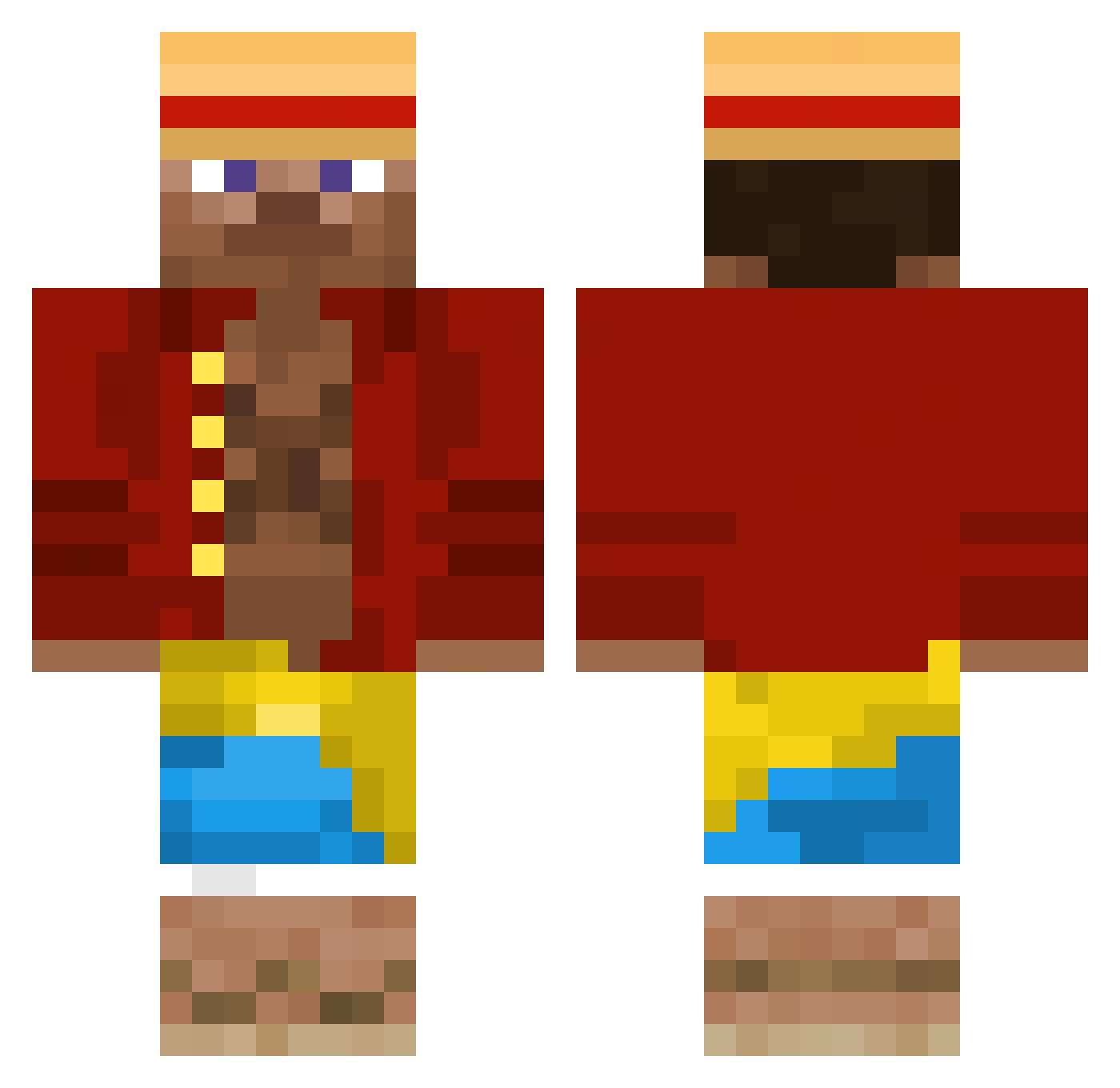 Yobphino Minecraft skin, front and back view