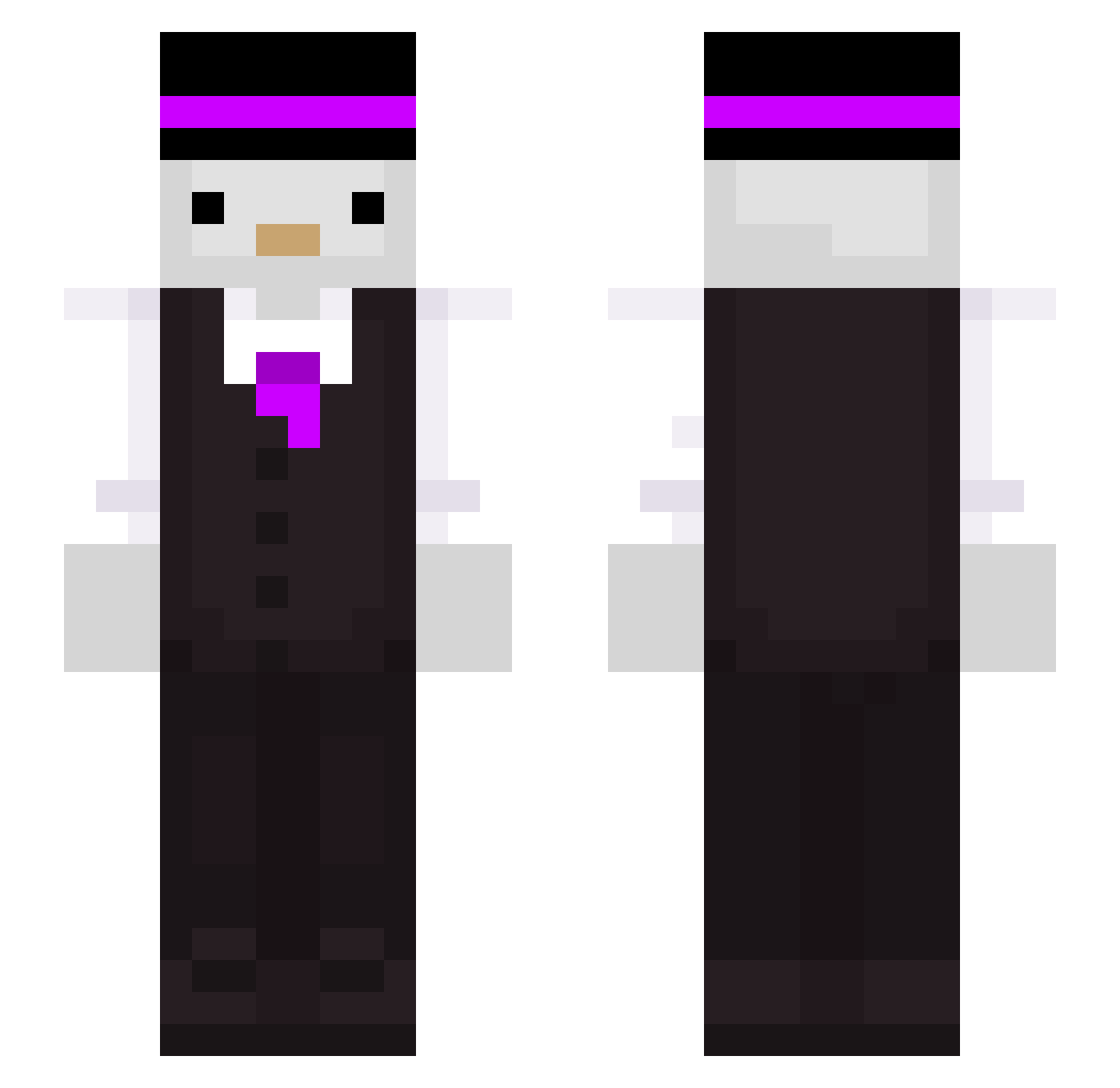 5haoo Minecraft skin, front and back view