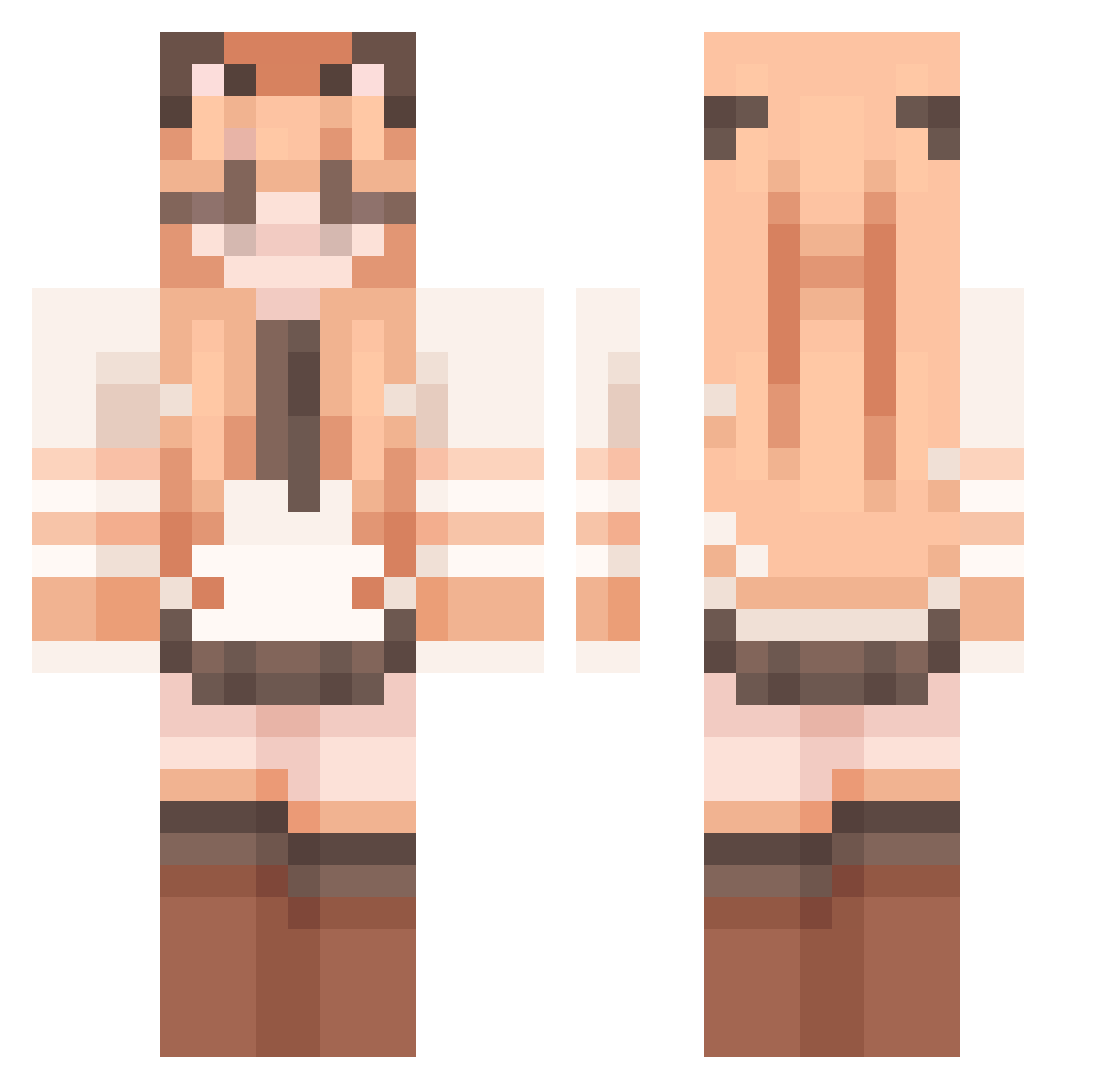 EmperorFennec Minecraft skin, front and back view