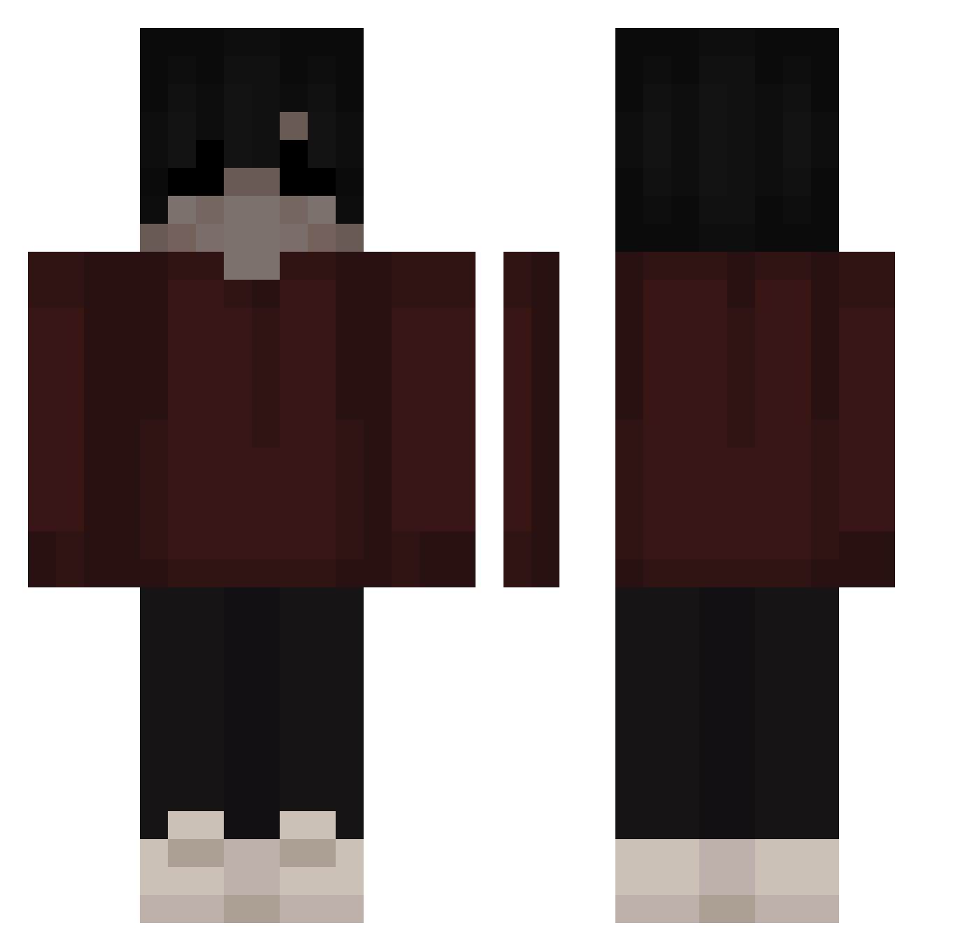 Ipro19 Minecraft skin, front and back view