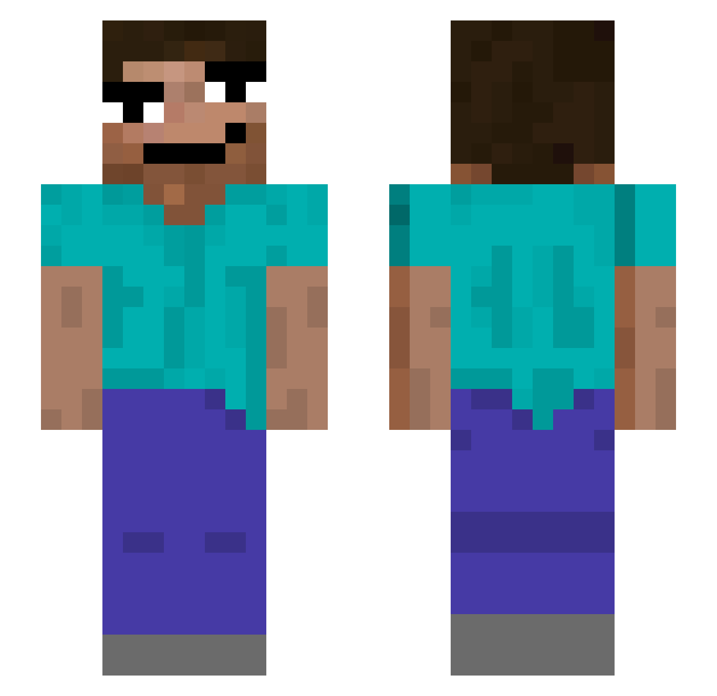 siimajs Minecraft skin, front and back view
