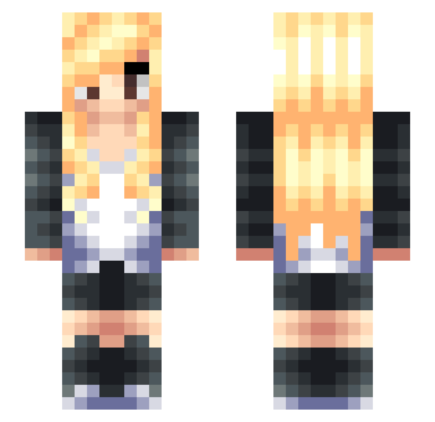 Calebz316 Minecraft skin, front and back view