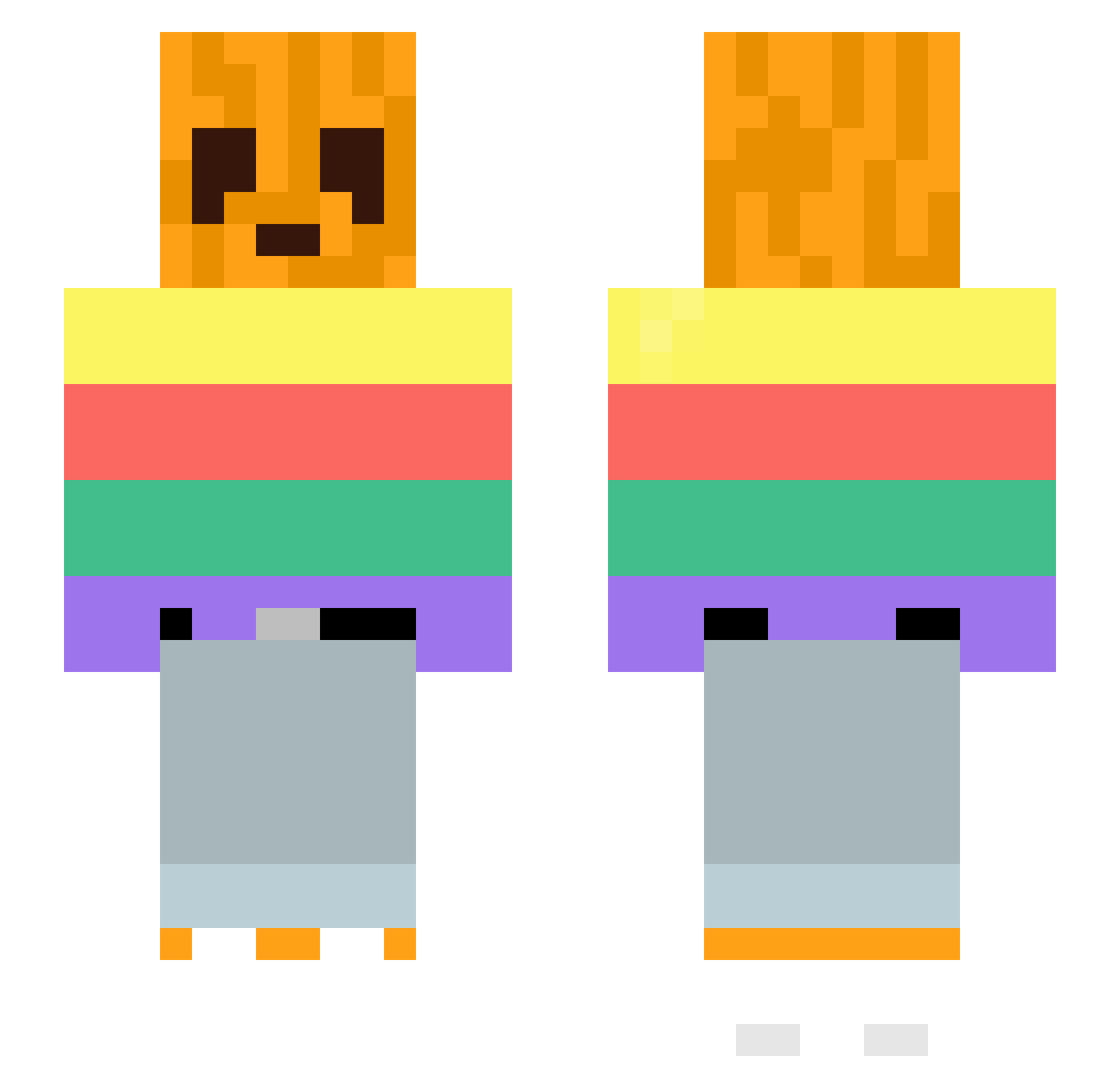 Belladannaa Minecraft skin, front and back view