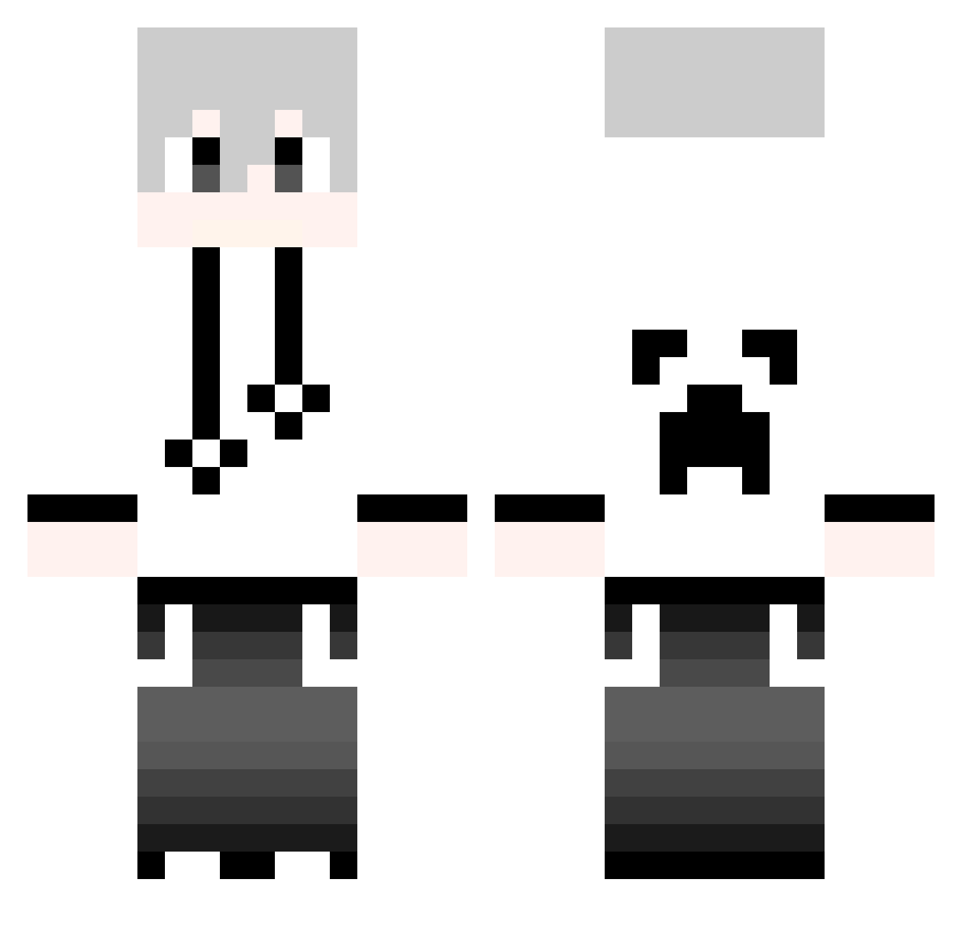 mc_xoww Minecraft skin, front and back view