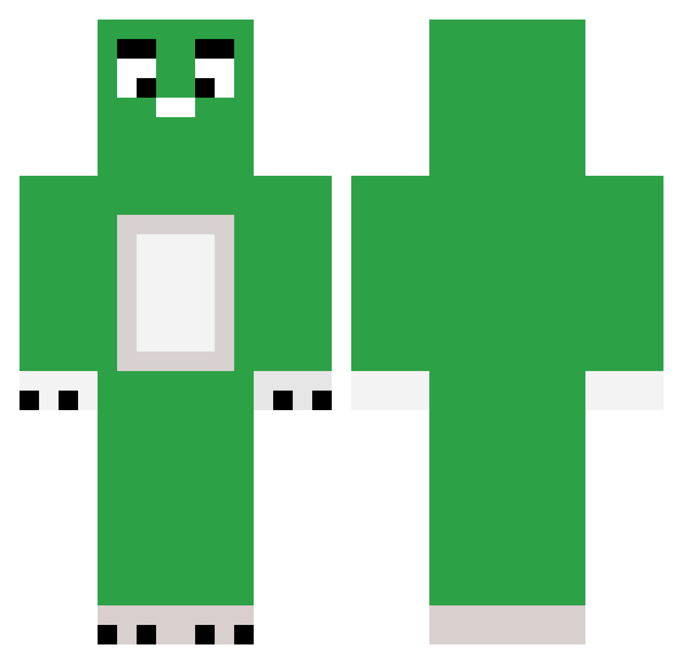 Chokova Minecraft skin, front and back view