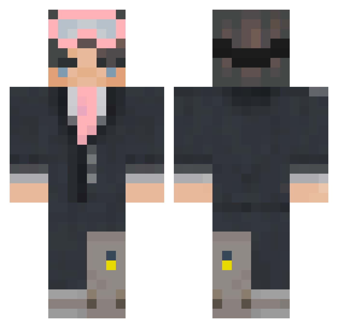 Btg013 Minecraft skin, front and back view