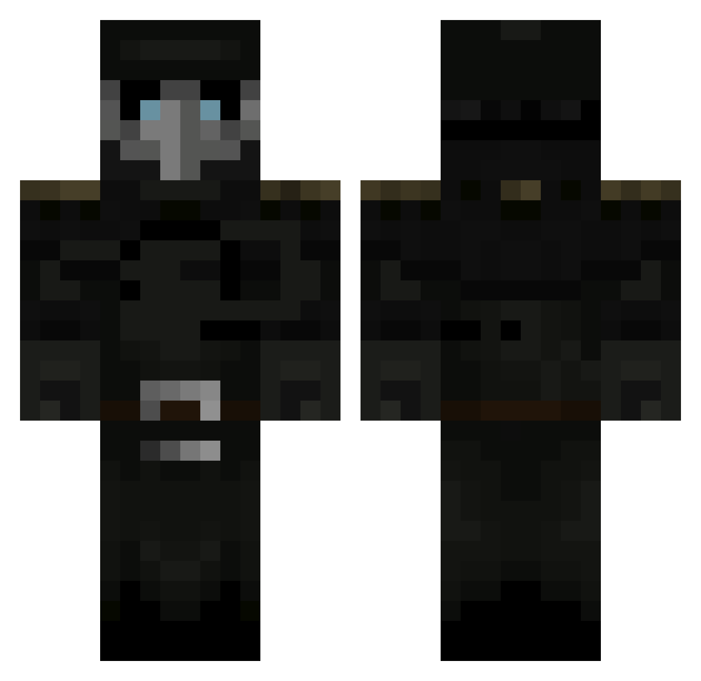 scp049jeuclid Minecraft skin, front and back view