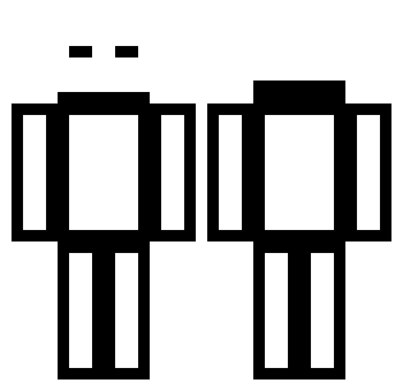bwelk Minecraft skin, front and back view