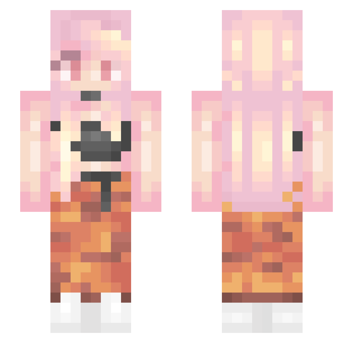 bubbyliciousbubs Minecraft skin, front and back view