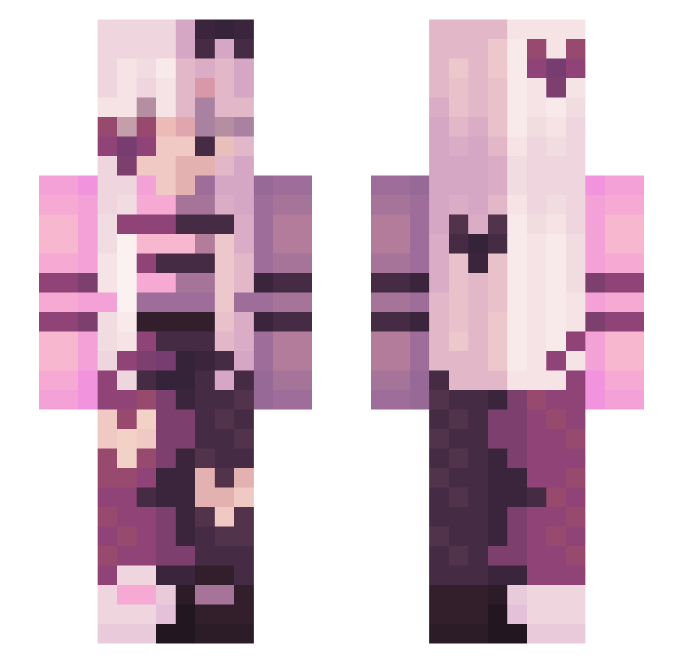 EvaKore124 Minecraft skin, front and back view