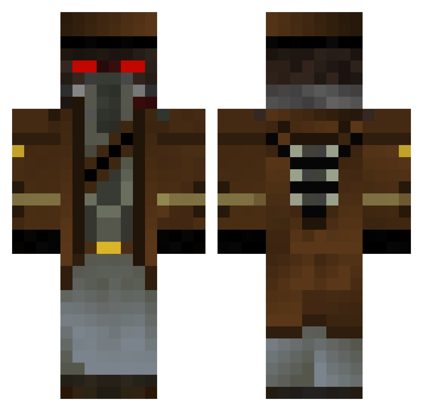 D4rking8 Minecraft skin, front and back view