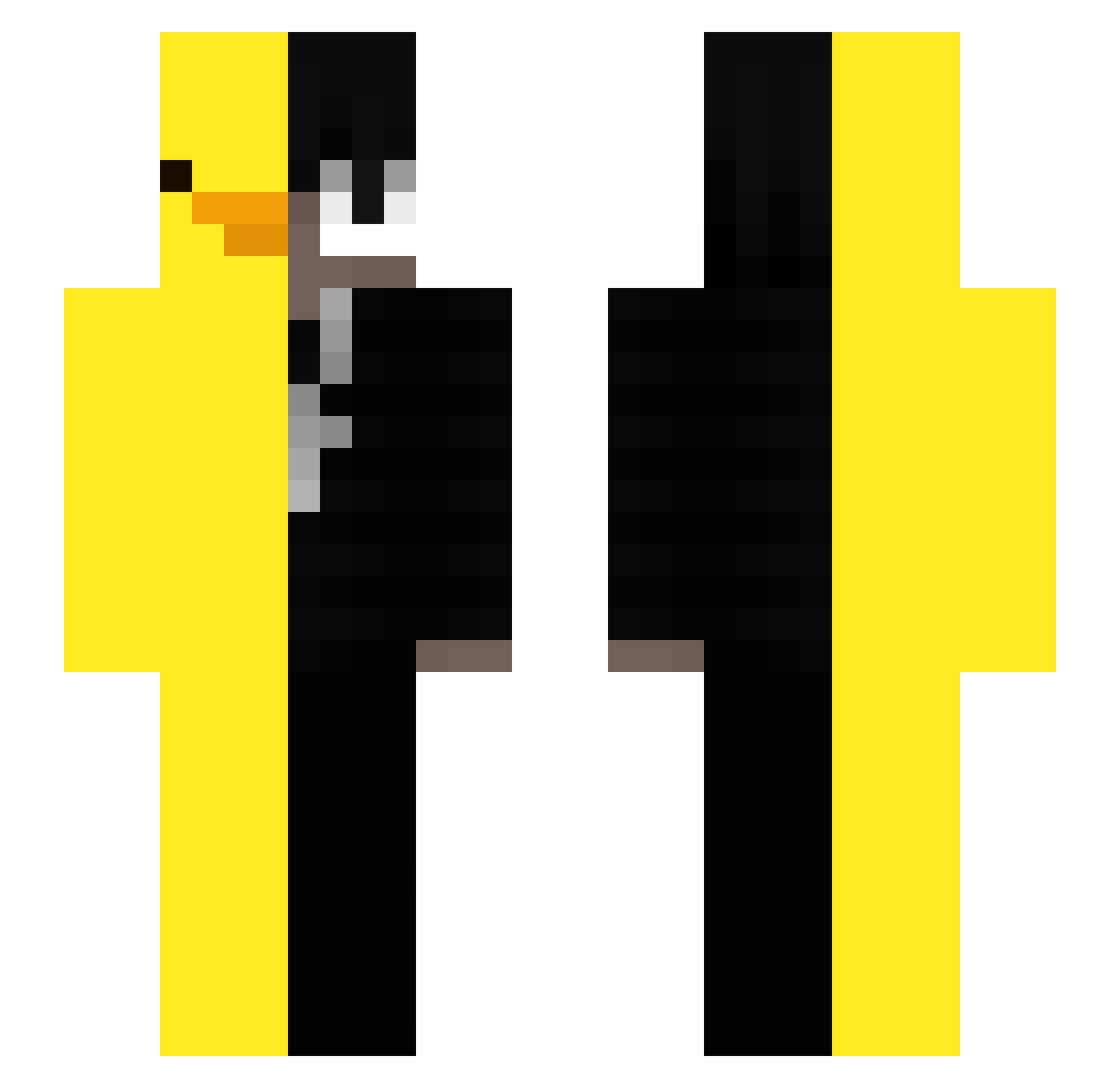 MilanesaWatona Minecraft skin, front and back view