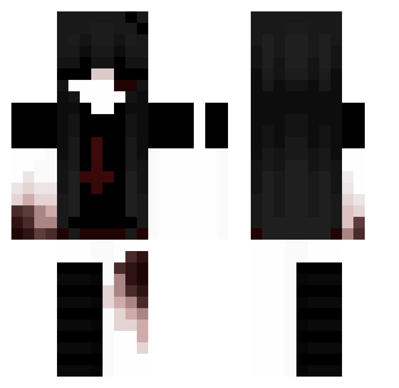 Clxrr Minecraft skin, front and back view