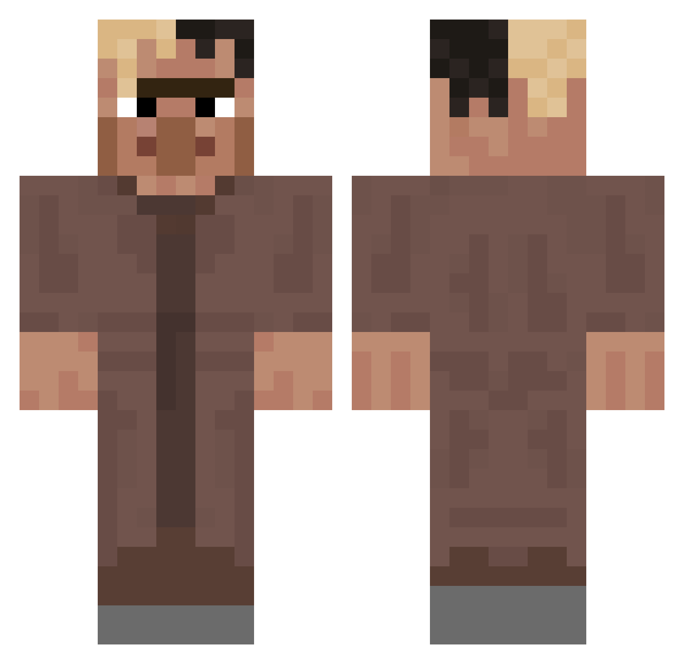 ZwariowanyMartin Minecraft skin, front and back view