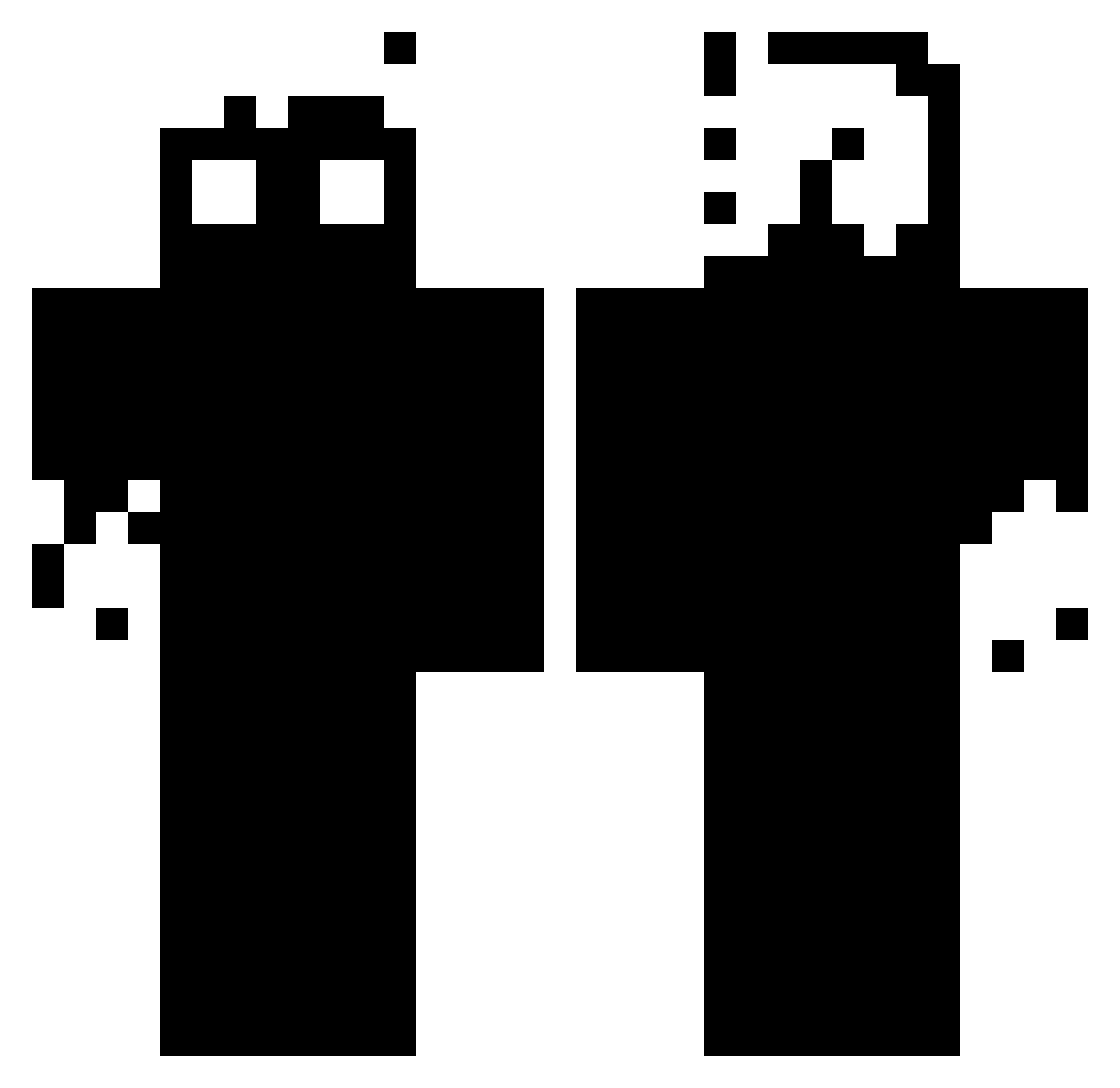 Localden Minecraft skin, front and back view