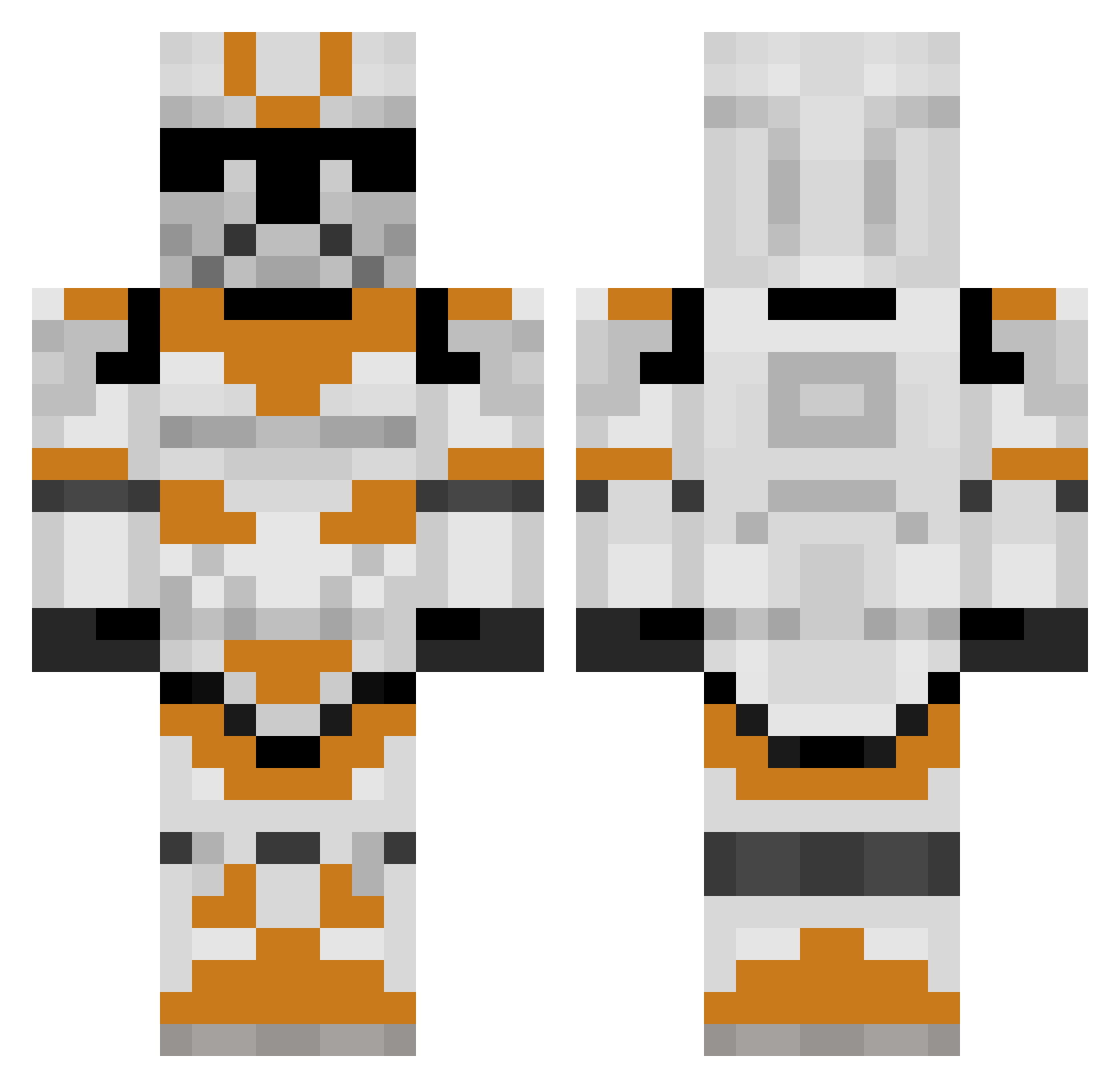 RayZyx Minecraft skin, front and back view