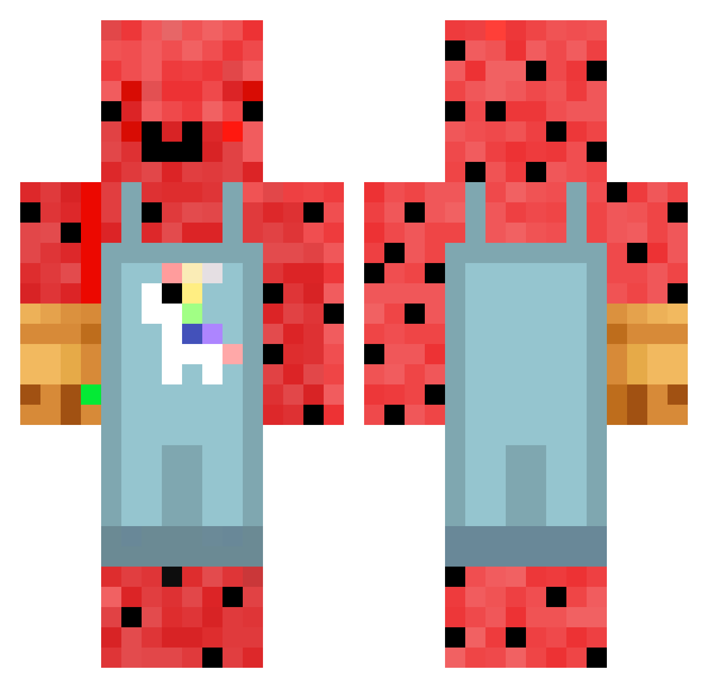 Bizz_z Minecraft skin, front and back view